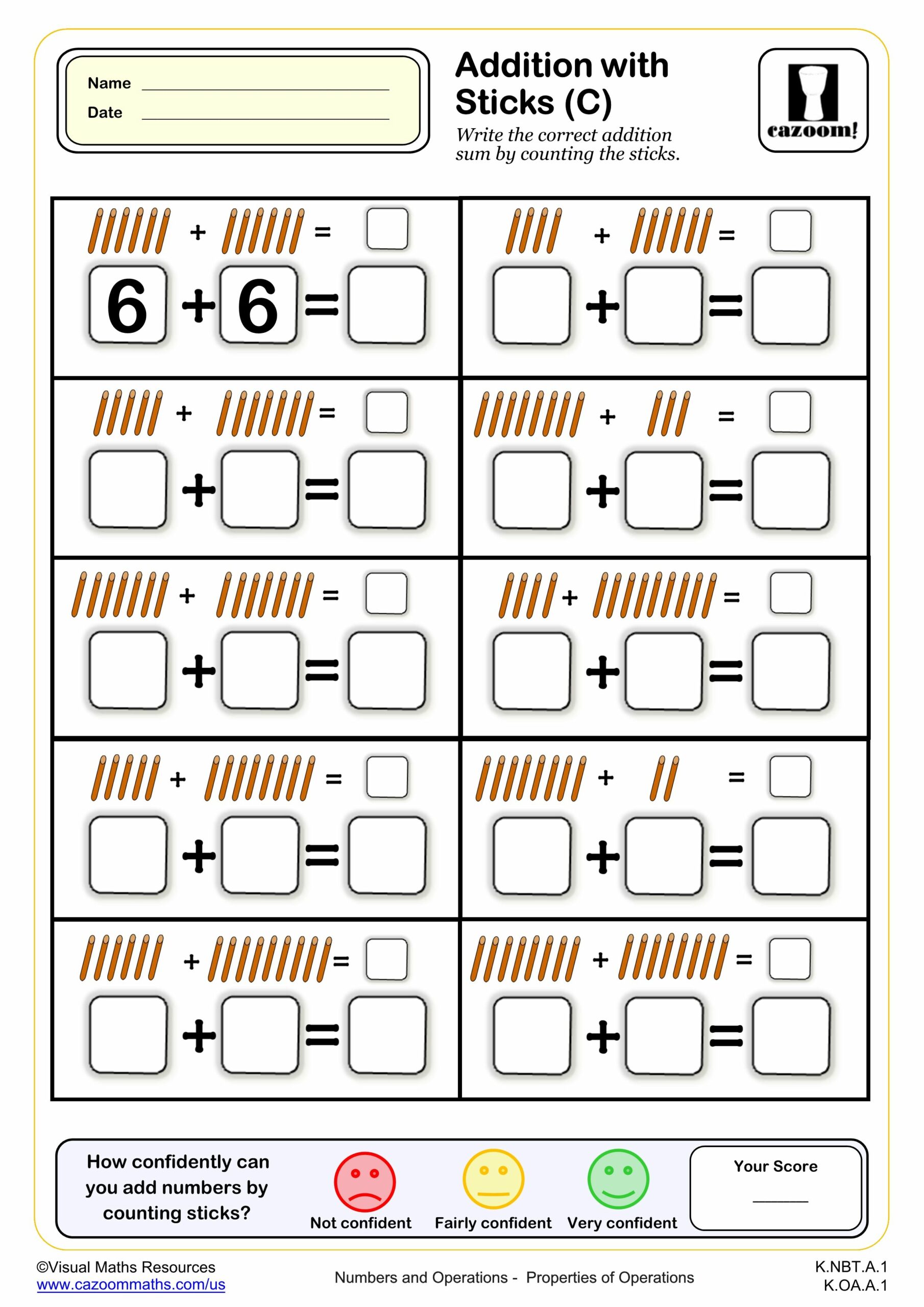 Preview of Addition with Sticks (C)