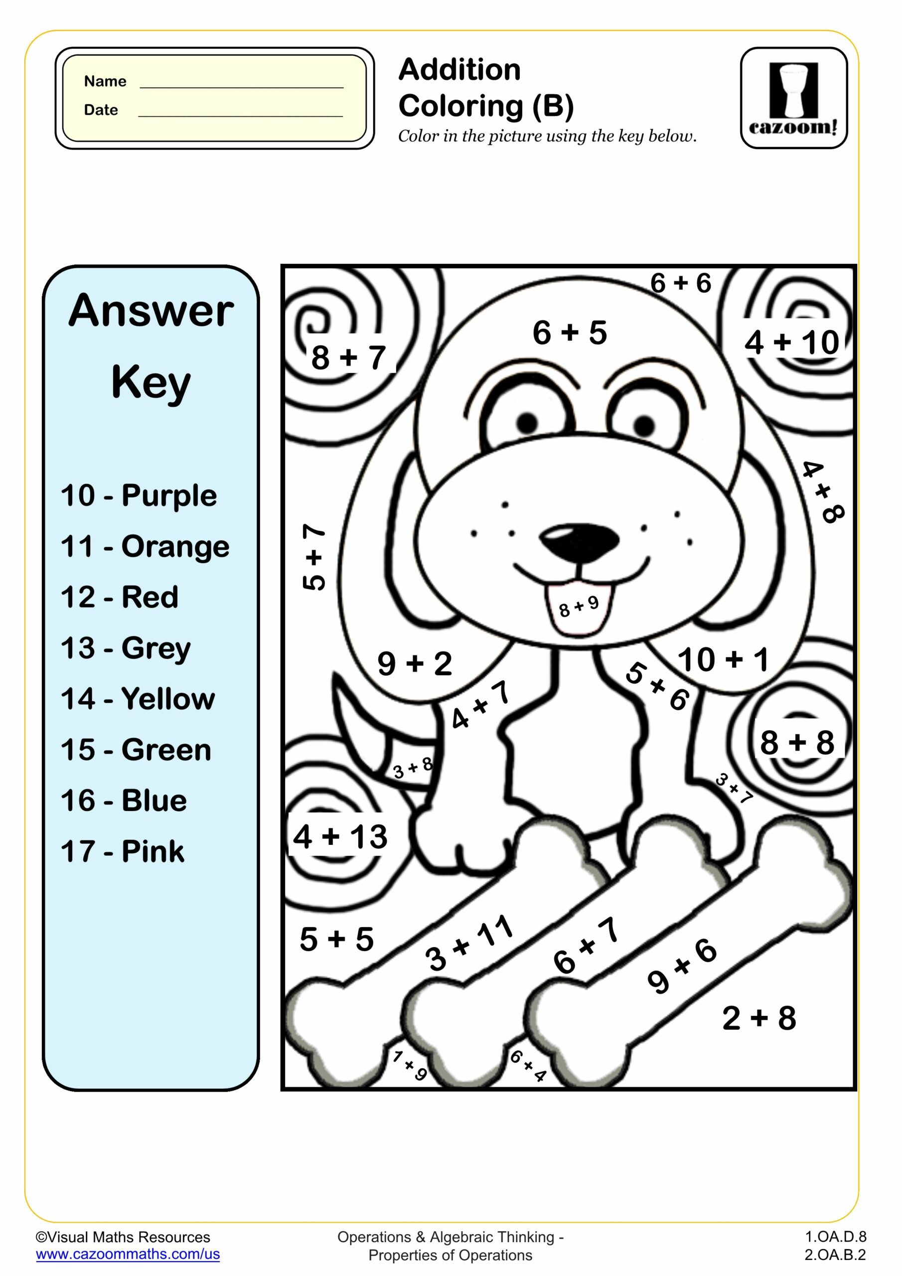 Preview of Addition Coloring (B)