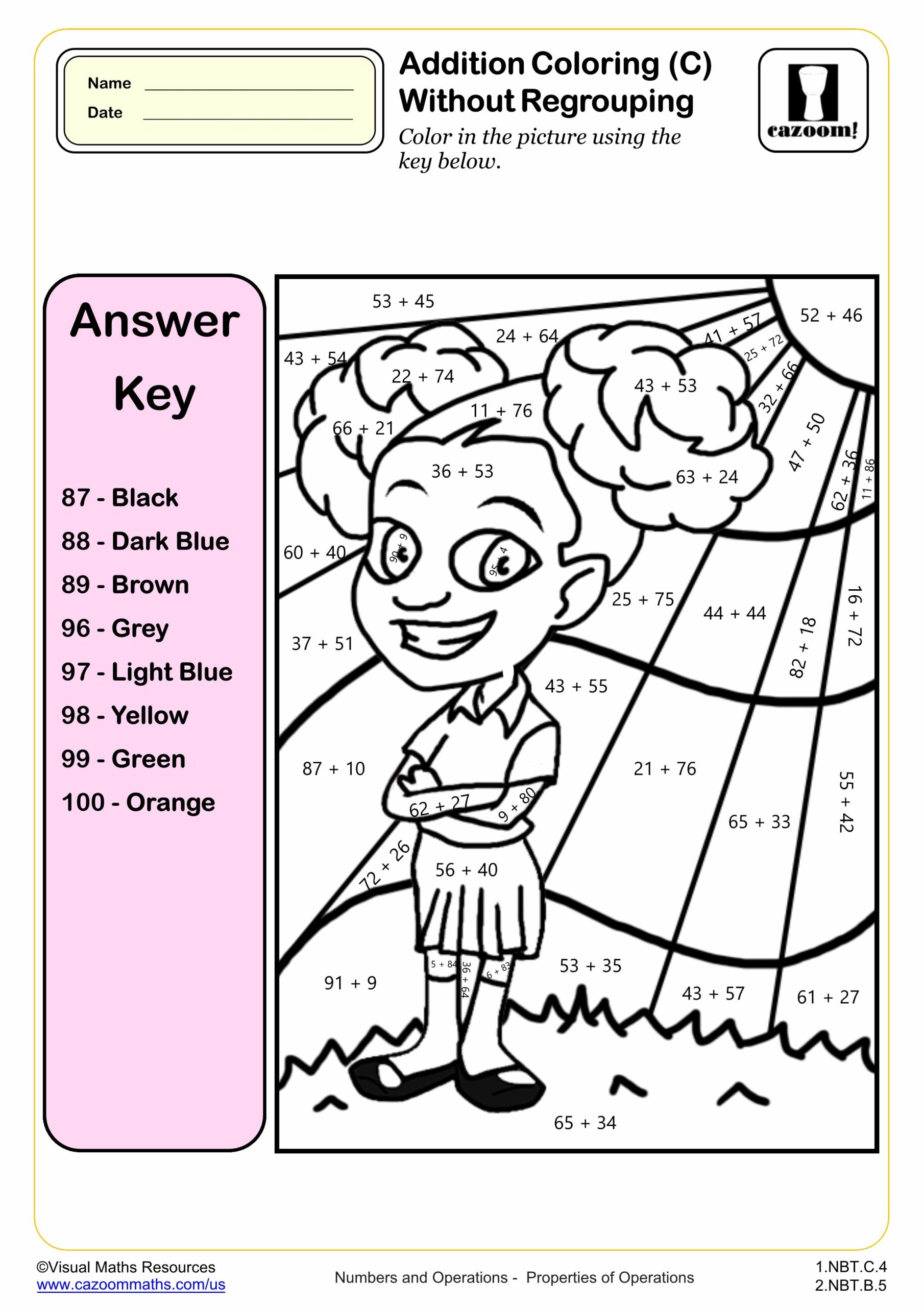 Preview of Addition Coloring (C)