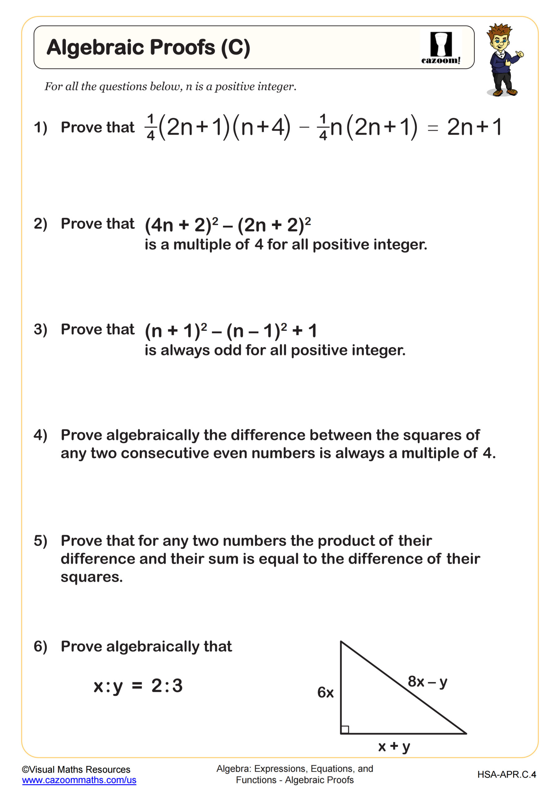 Preview of Algebraic Proofs (C)