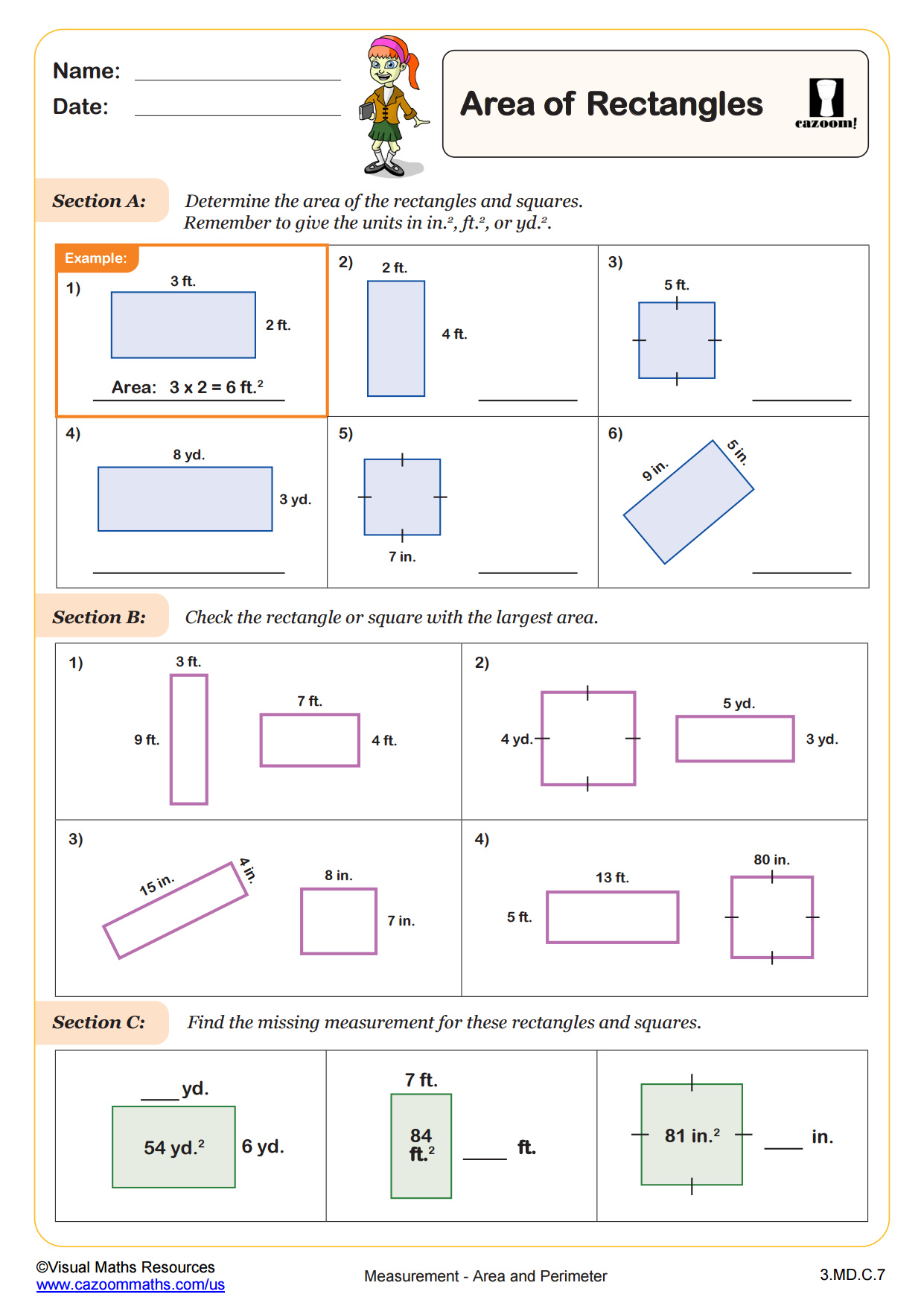 Preview of Area of Rectangles