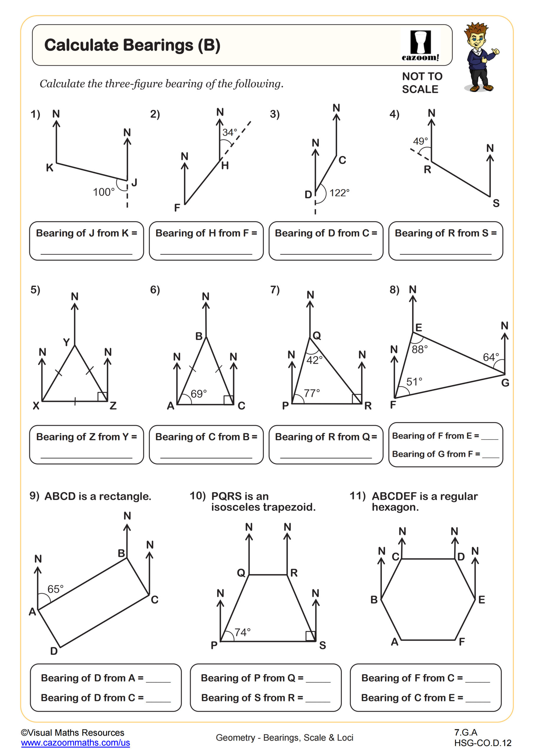 Preview of Calculating Bearings (B)