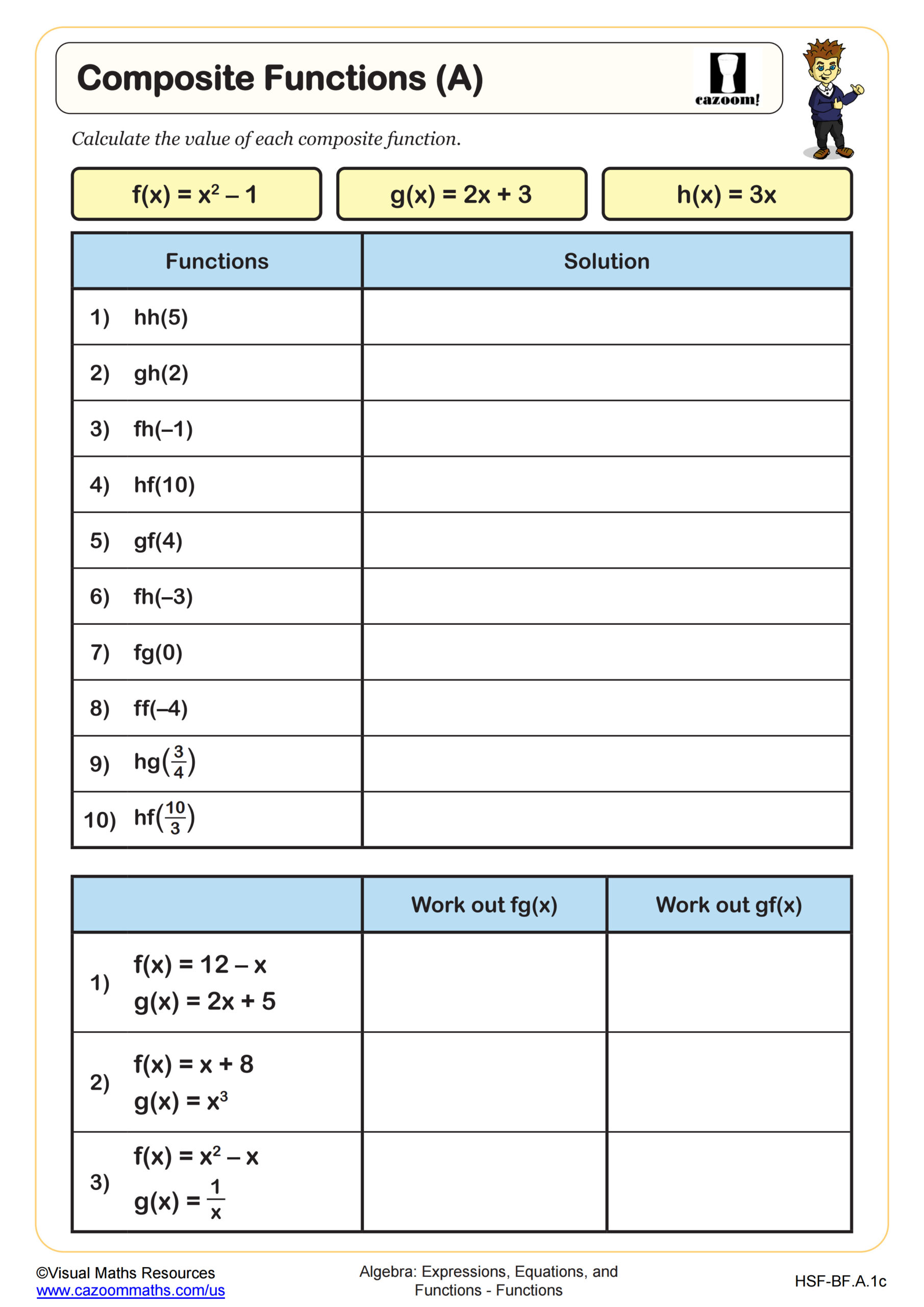 Preview of Composite Functions (A)