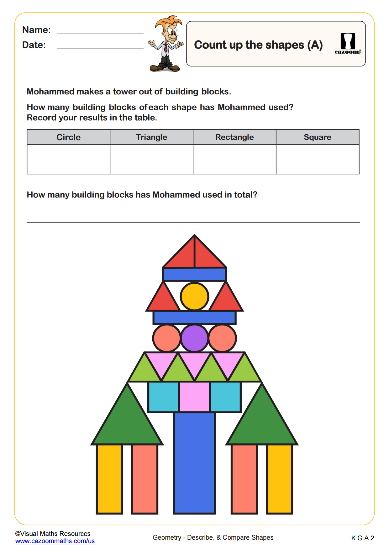 Count Up The Shapes A Worksheet