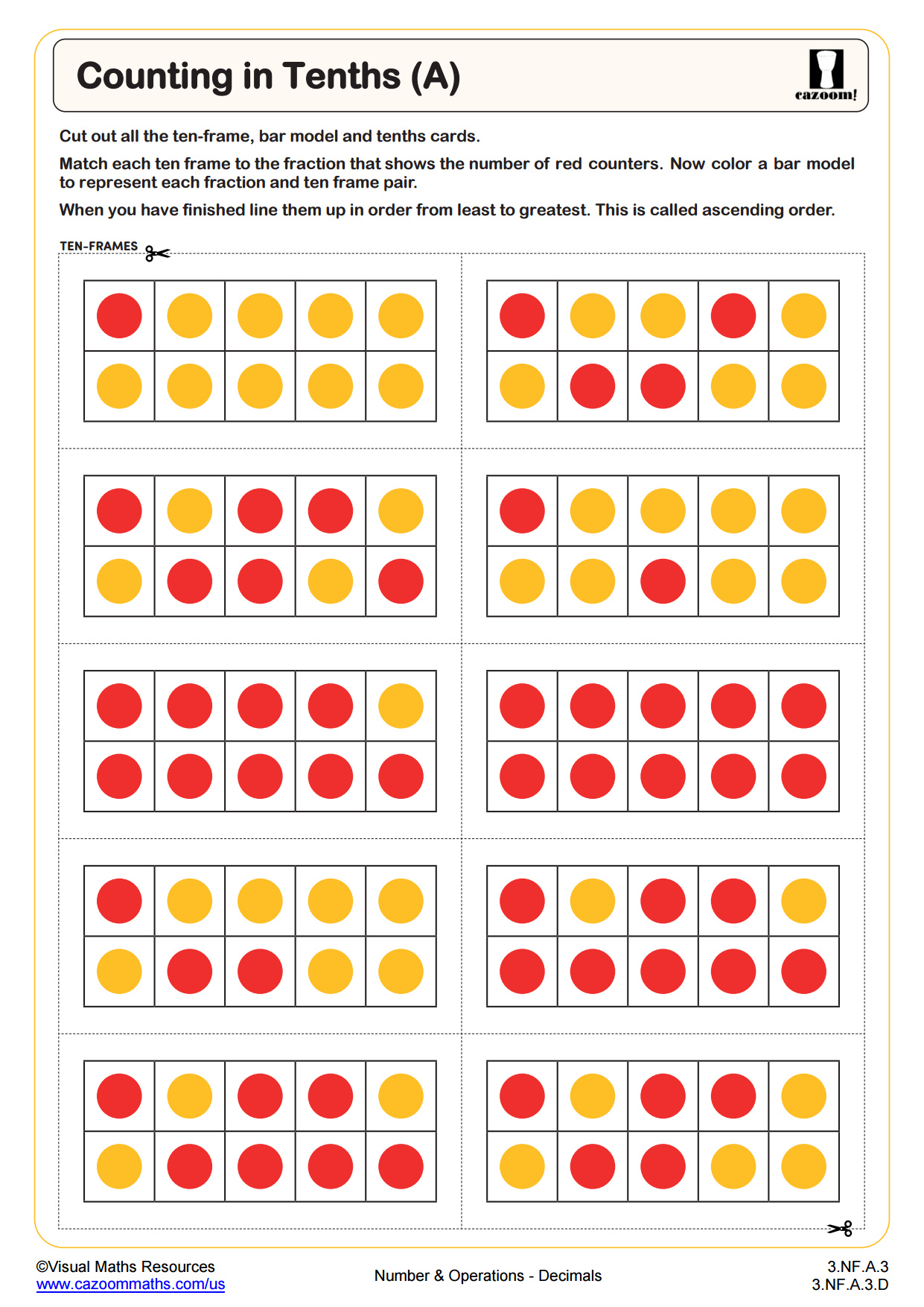 Preview of Counting in Tenths (A)