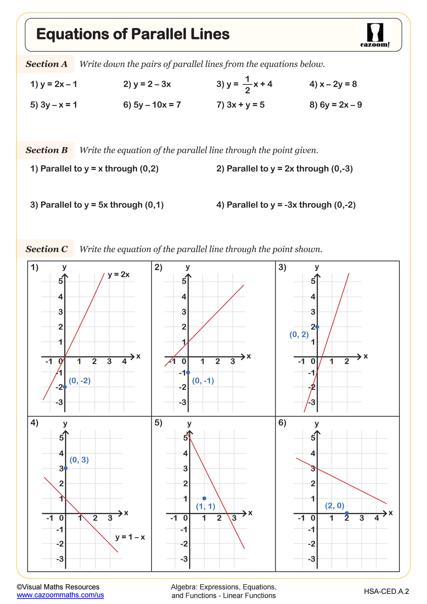 Preview of Equations of Parallel Lines