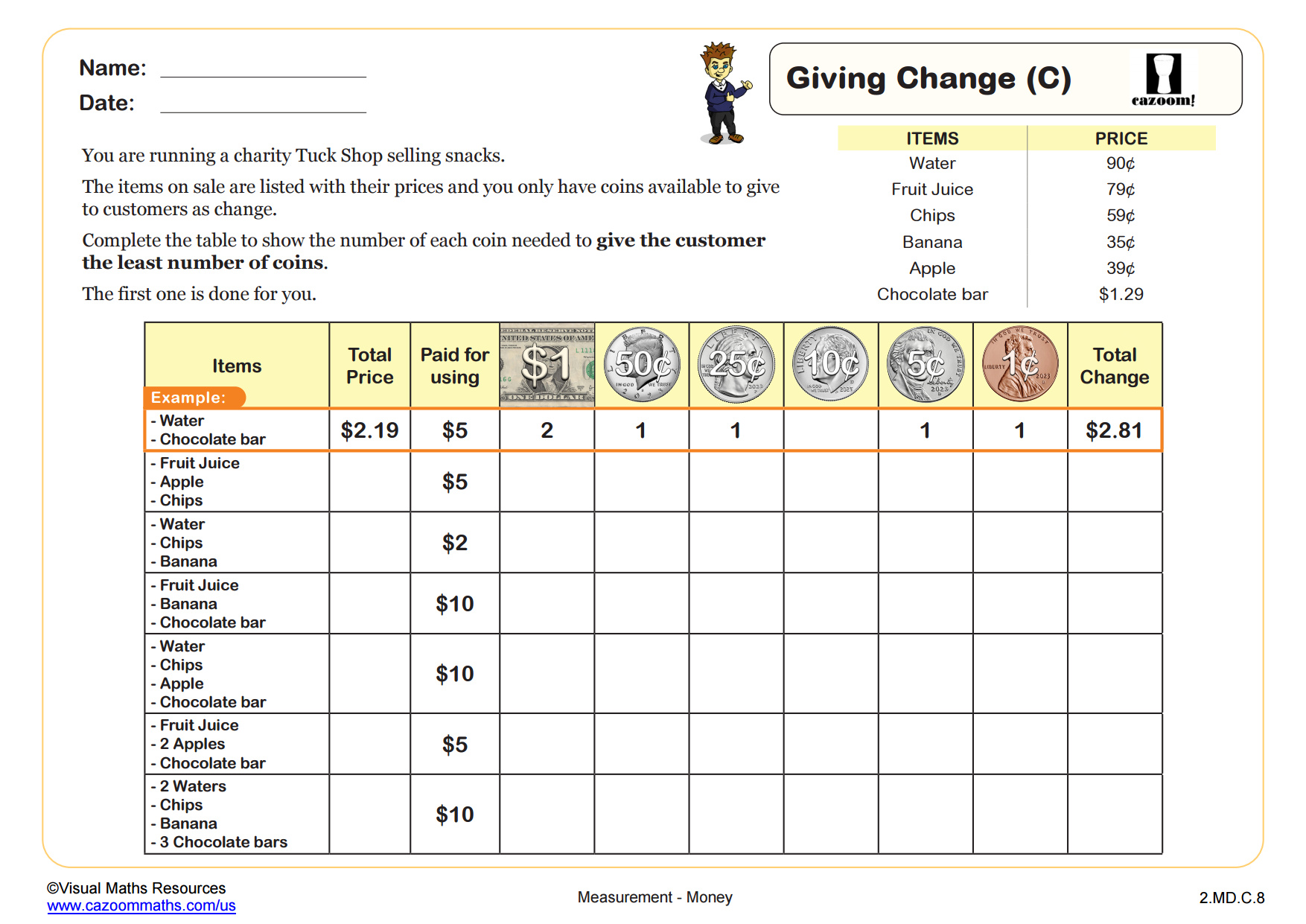 Preview of Giving Change (C)