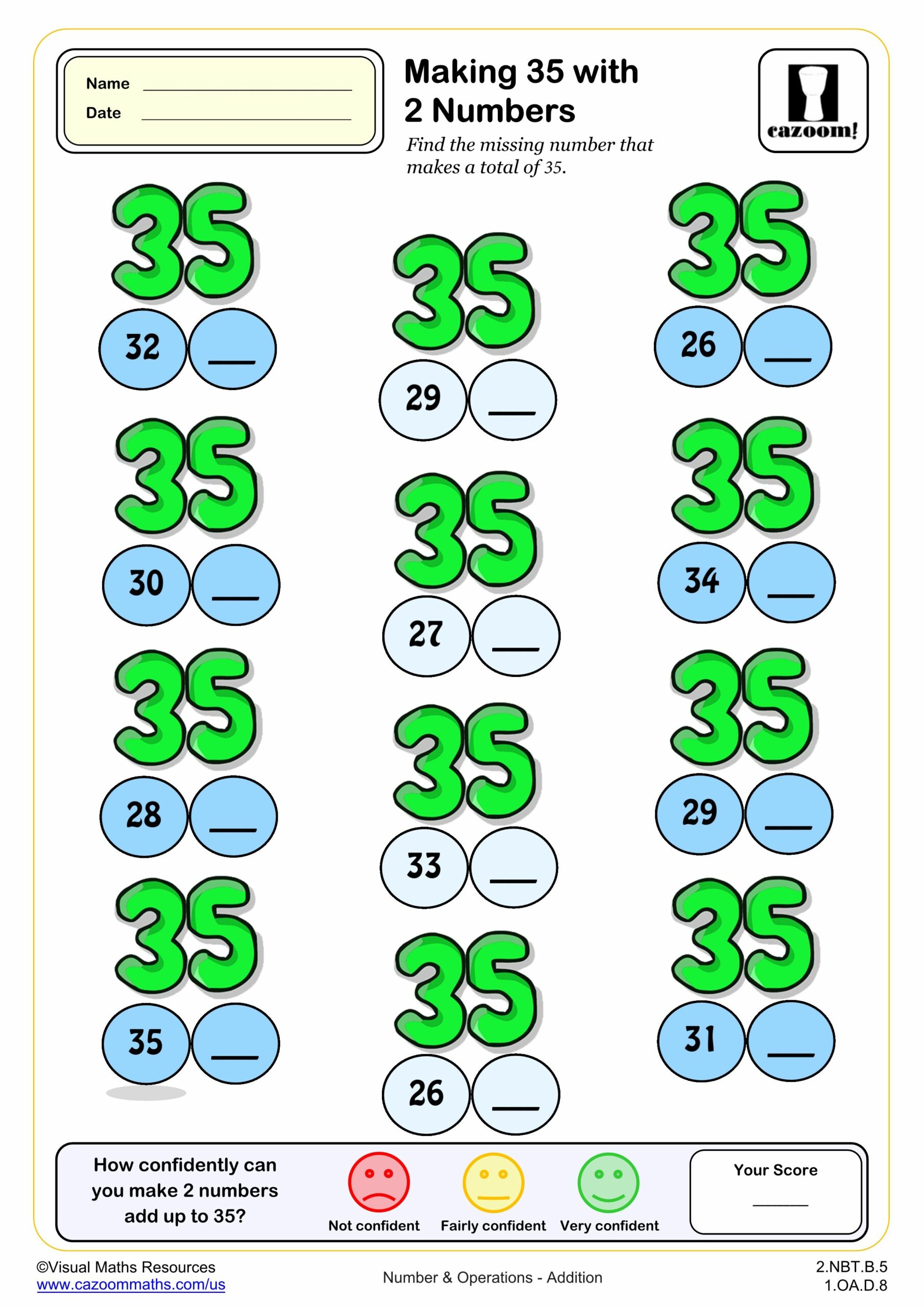 Preview of Making 35 with 2 numbers
