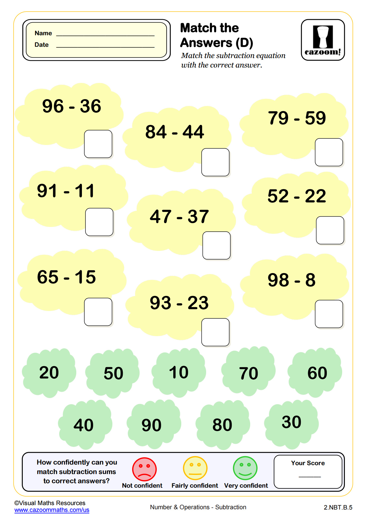 Preview of Match the Answers (D)