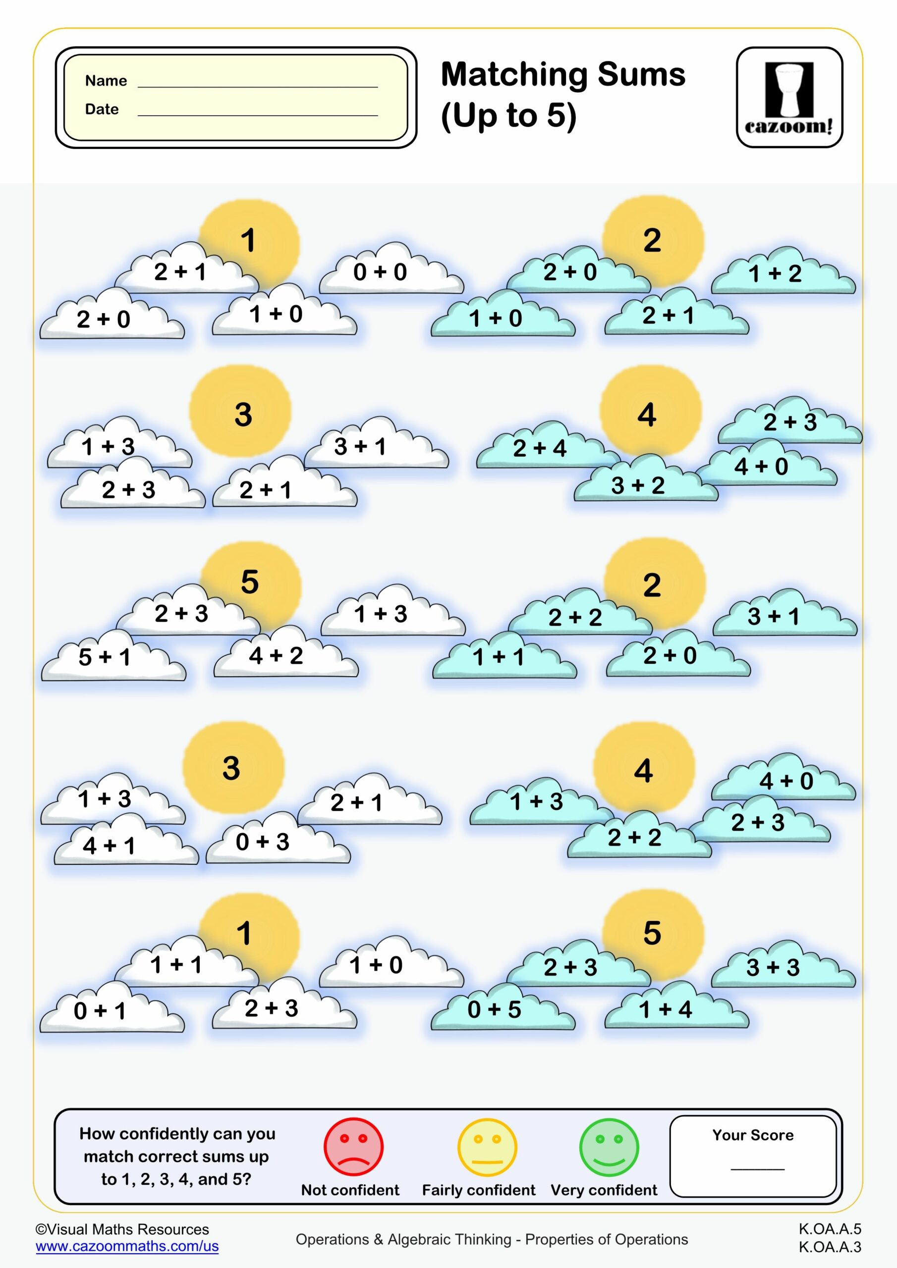 Preview of Matching Sums (up to 5)