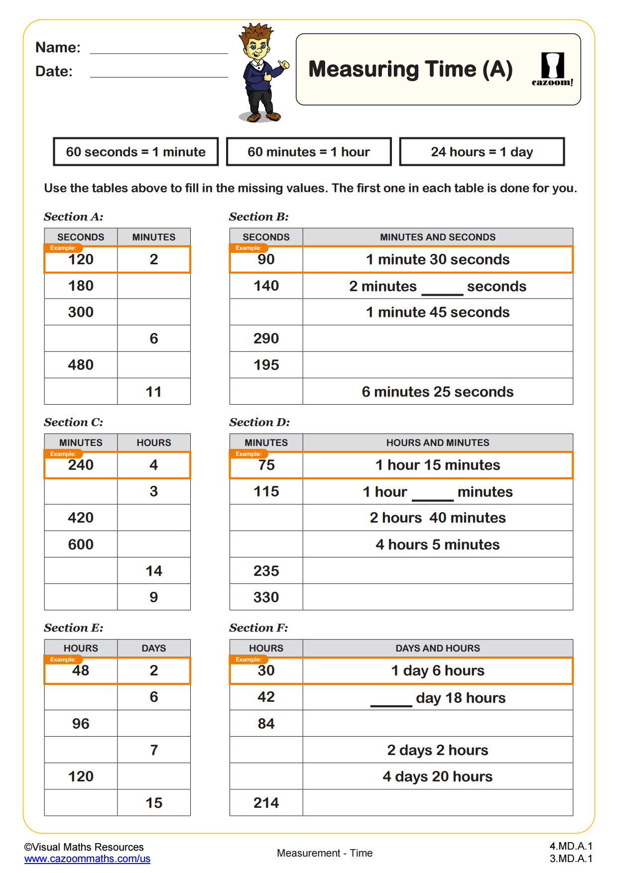 Preview of Measuring Time (A)
