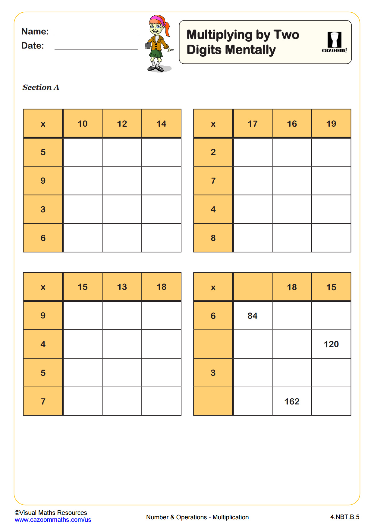Preview of Multiplying by Two Digits Mentally