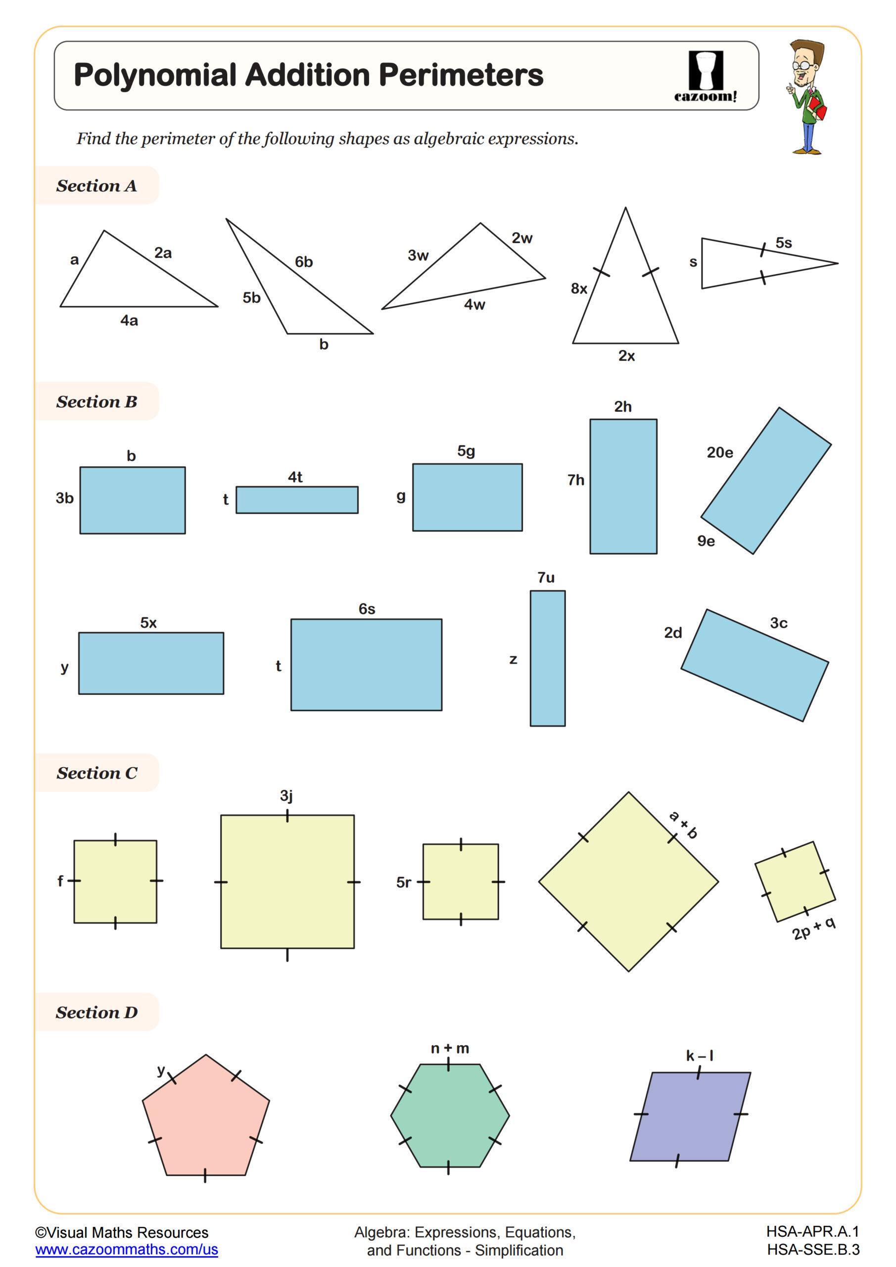 Preview of Polynomial Addition Perimeters