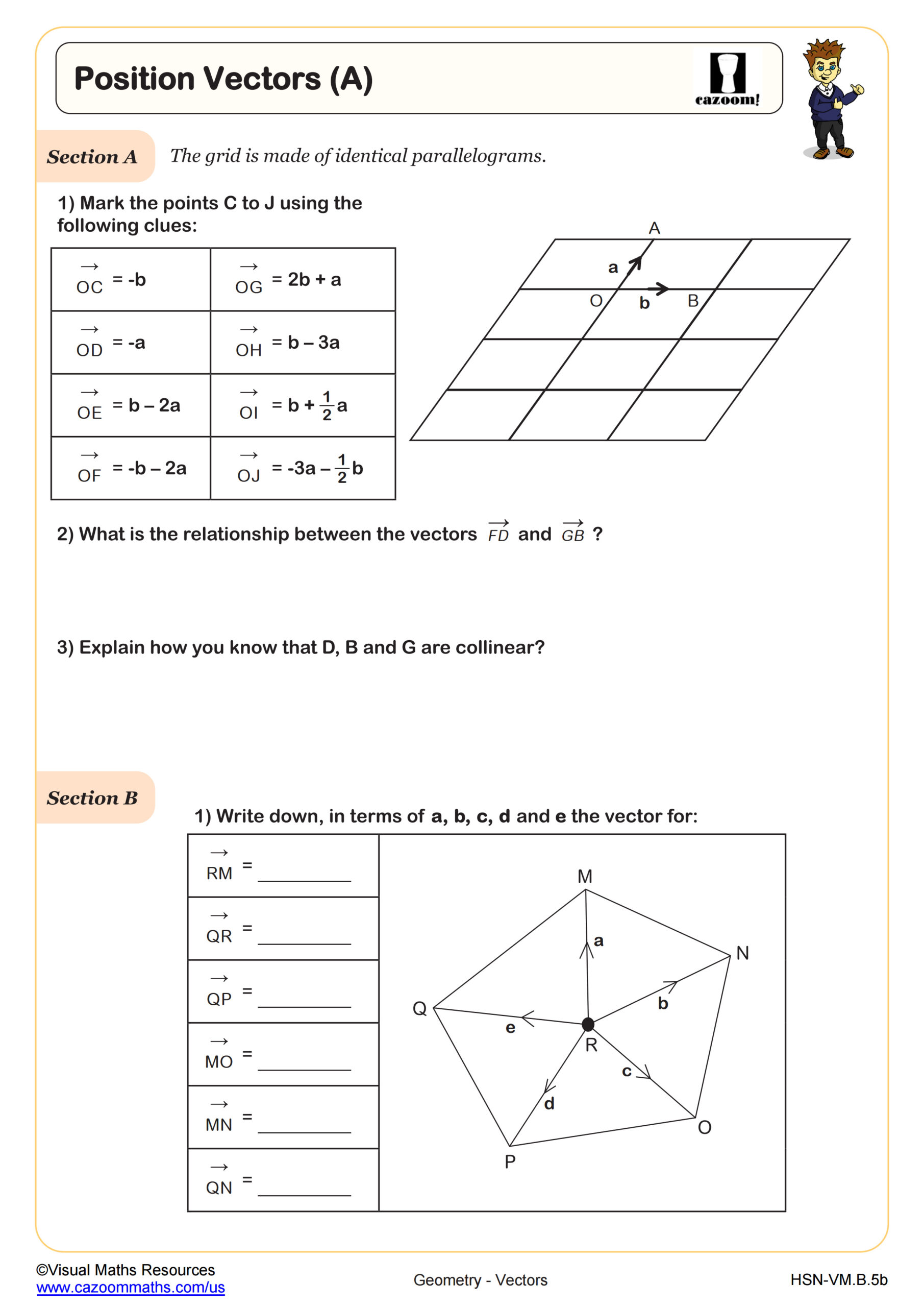 Preview of Position Vectors (A)