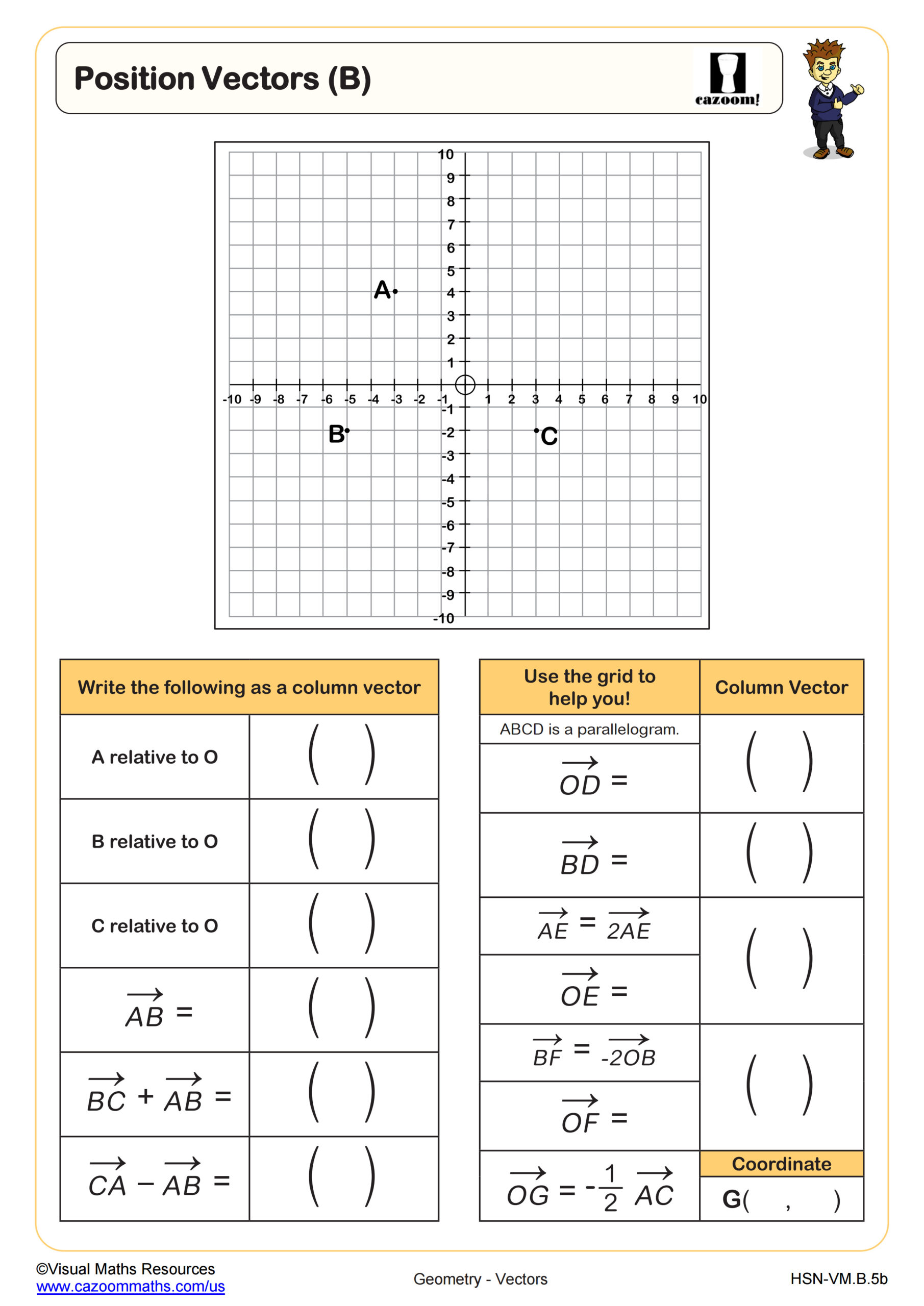 Preview of Position Vectors (B)