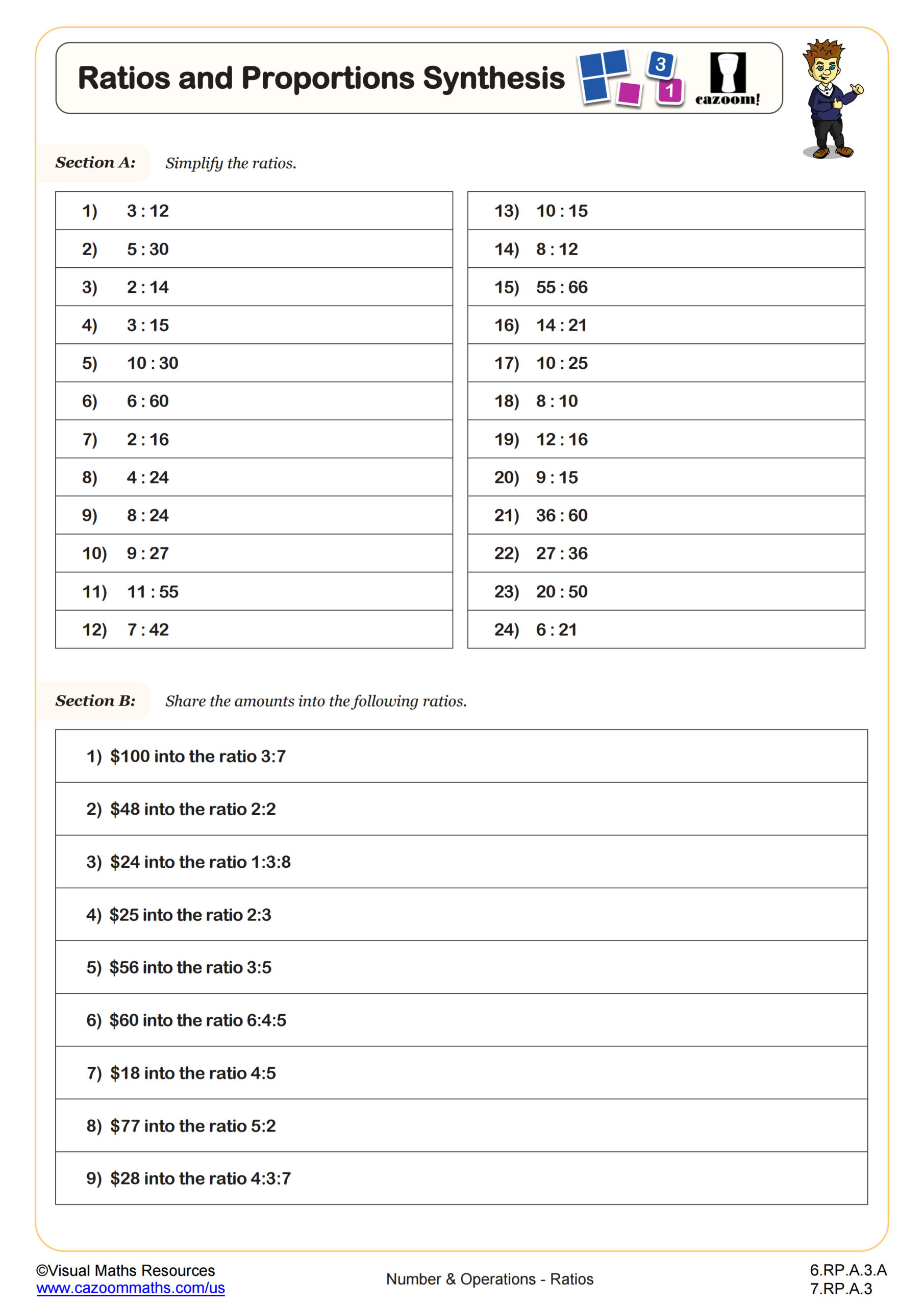 Preview of Ratios and Proportions Synthesis
