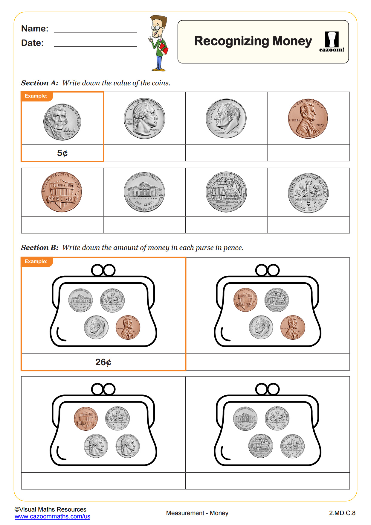 Recognising Money A Worksheet