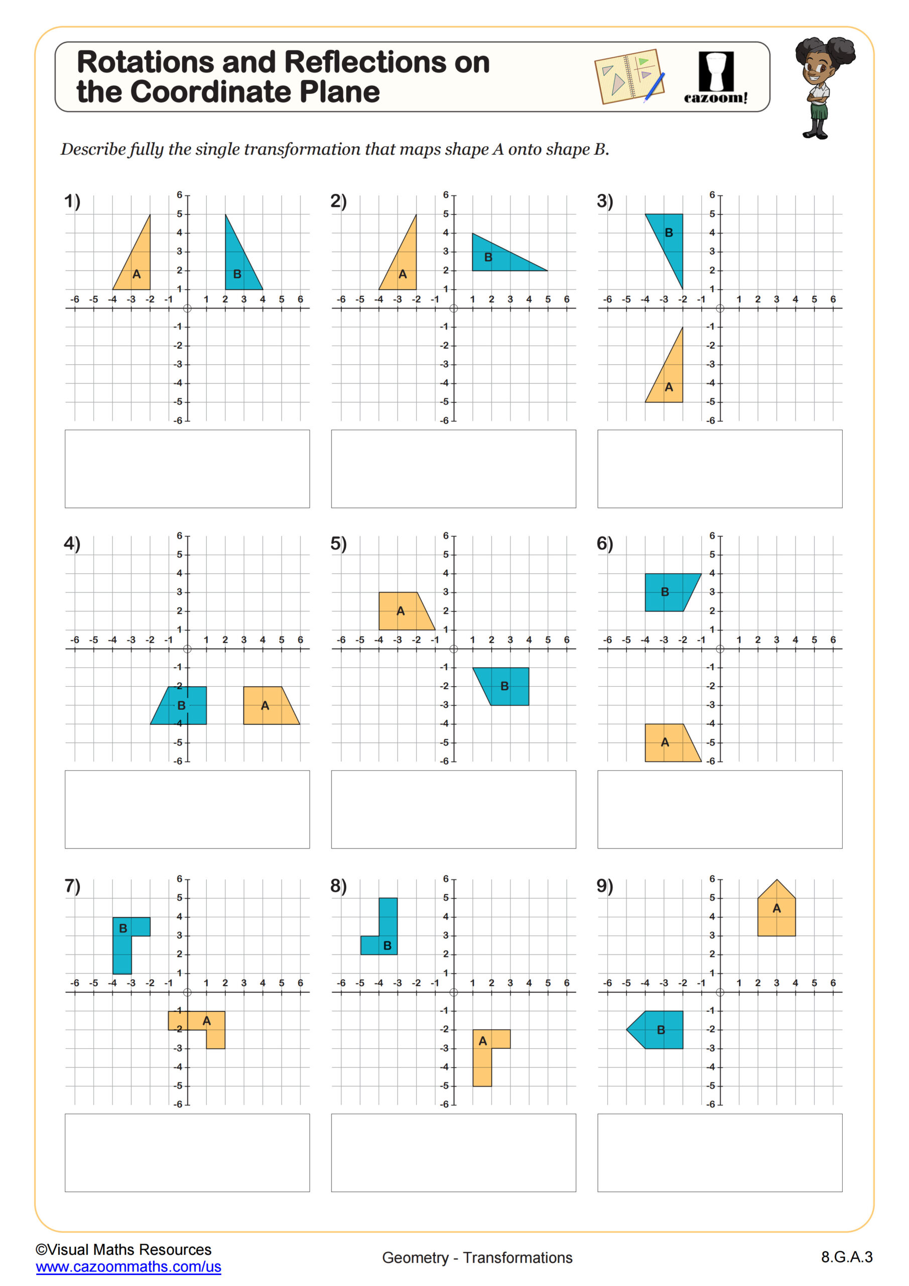 Preview of Rotations and Reflections on the Coordinate Plane