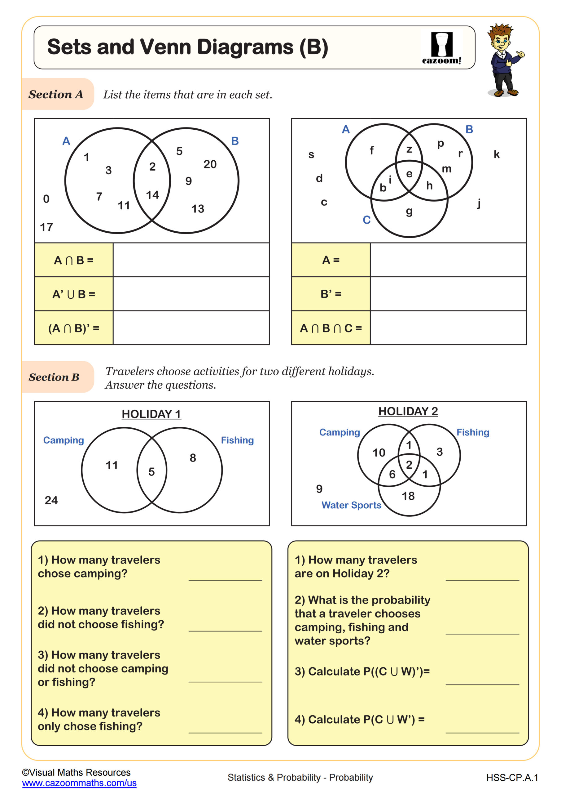Preview of Sets and Venn Diagrams (B)