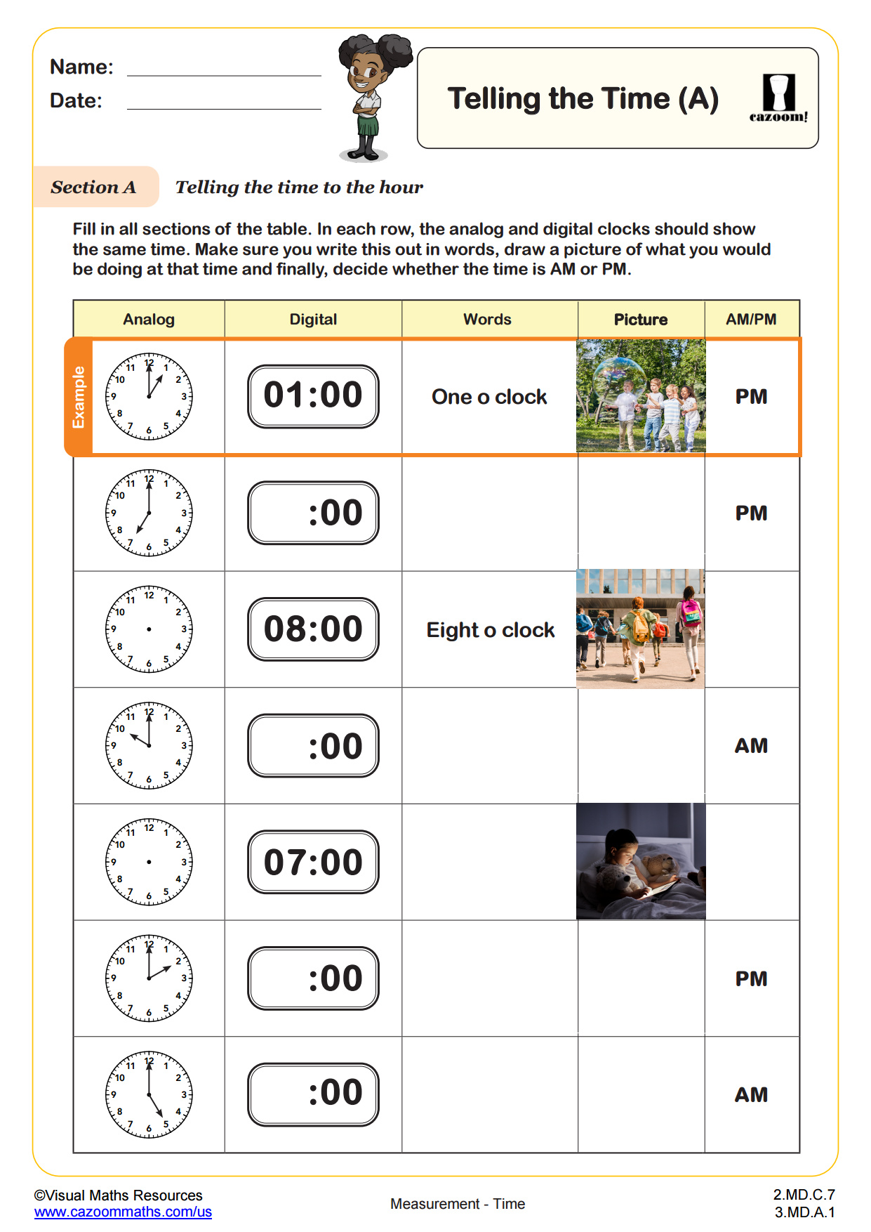 Preview of Telling the Time (A)