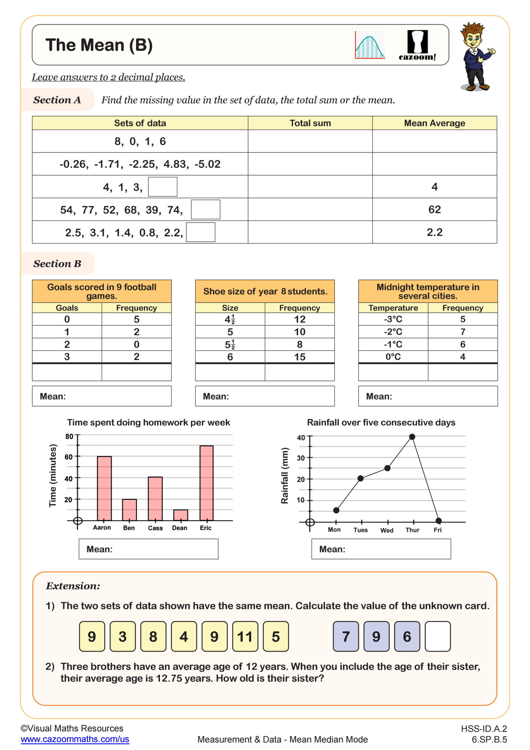 Preview of The Mean (B)
