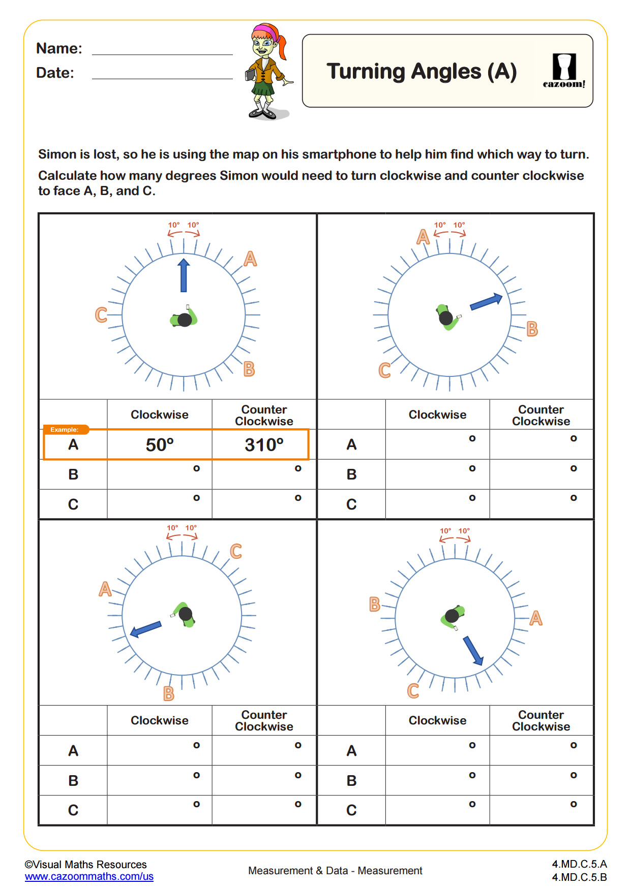 Preview of Turning Angles (A)