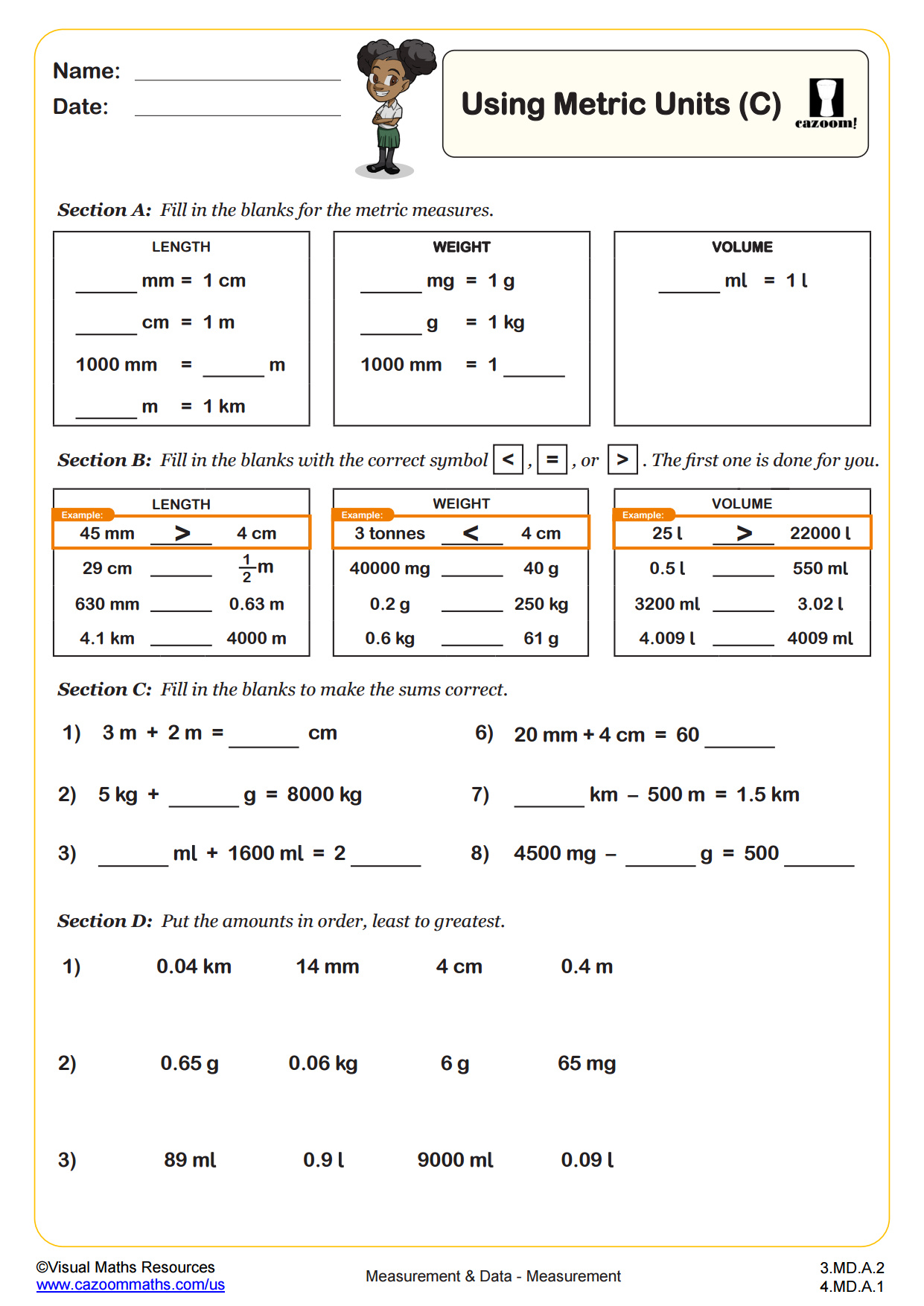 Preview of Using Metric Units (C)
