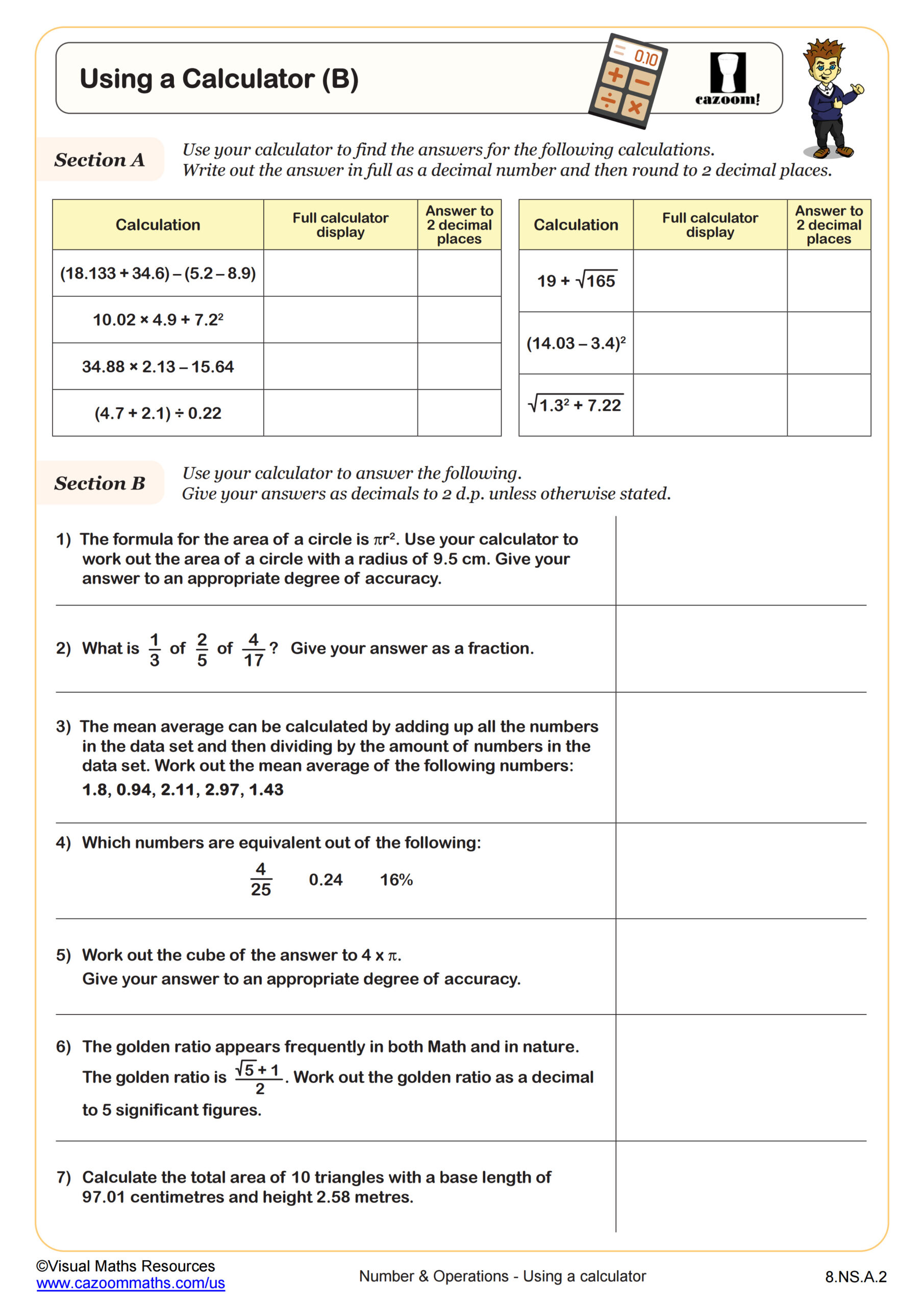 Preview of Using a Calculator (B)