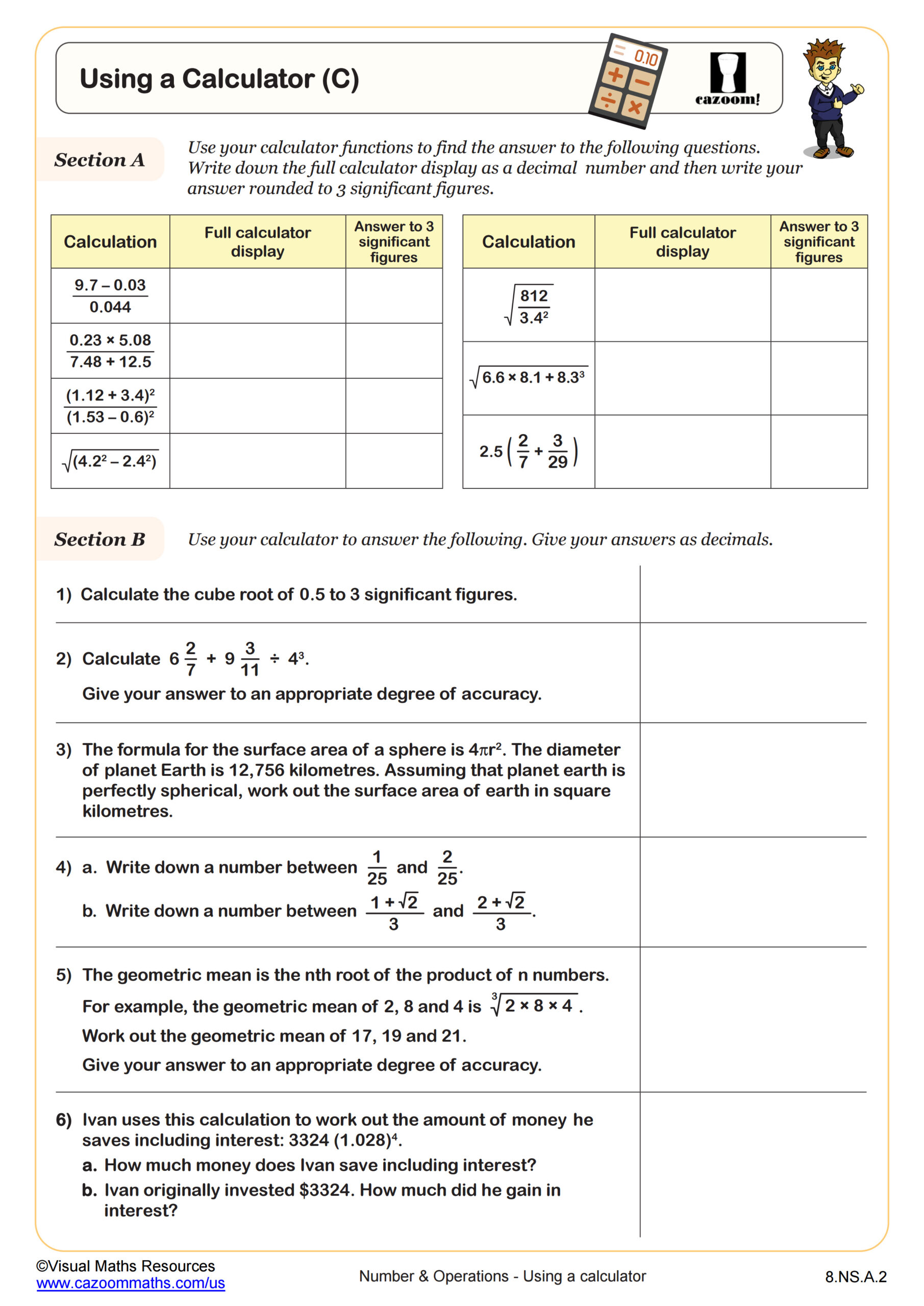Preview of Using a Calculator (C)
