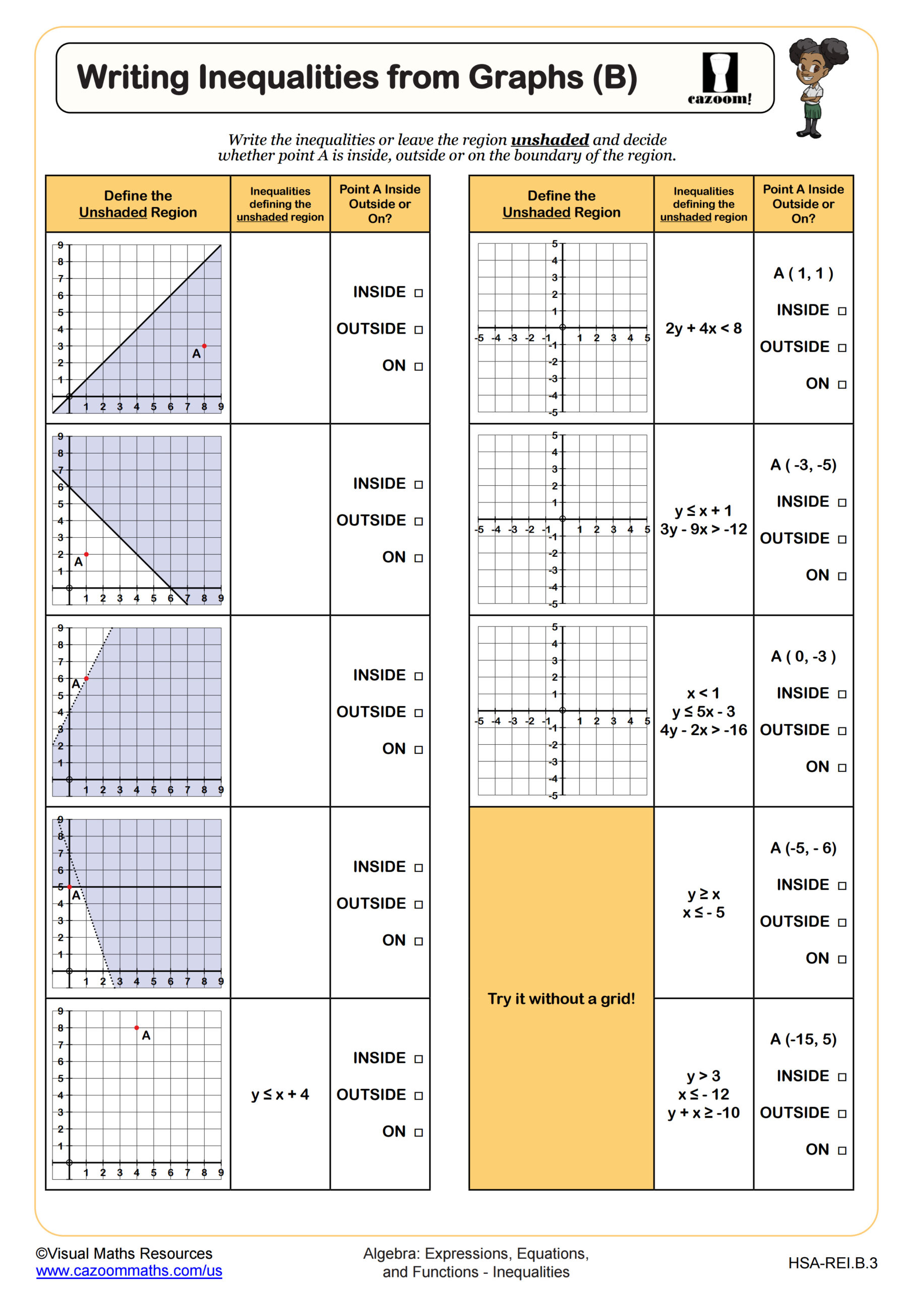 Preview of Writing Inequalities from Graphs (B)