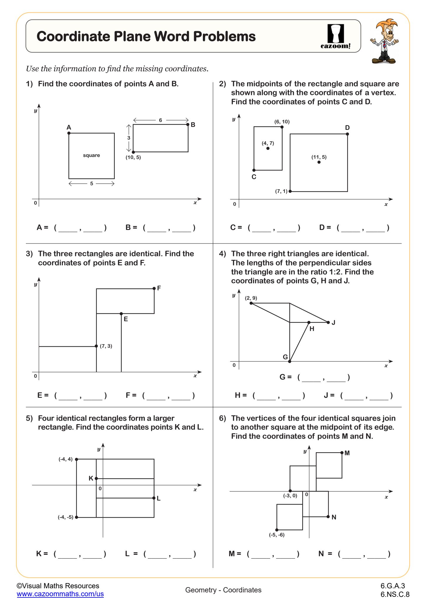 Preview of Coordinate Plane Word Problems