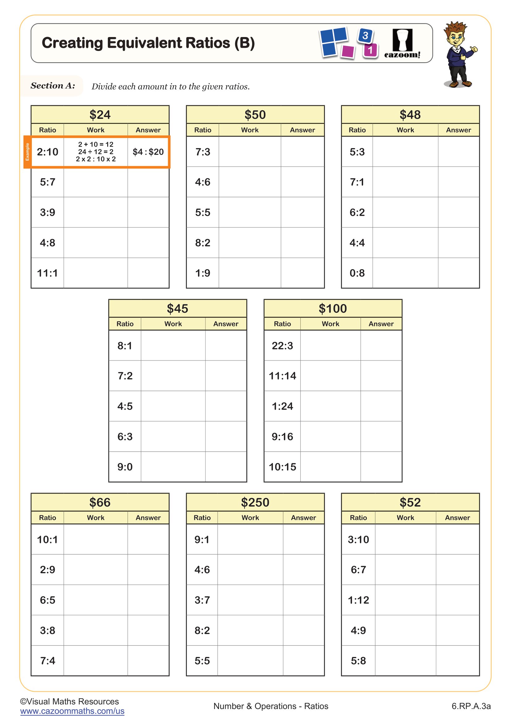 Preview of Creating Equivalent Ratios (B)