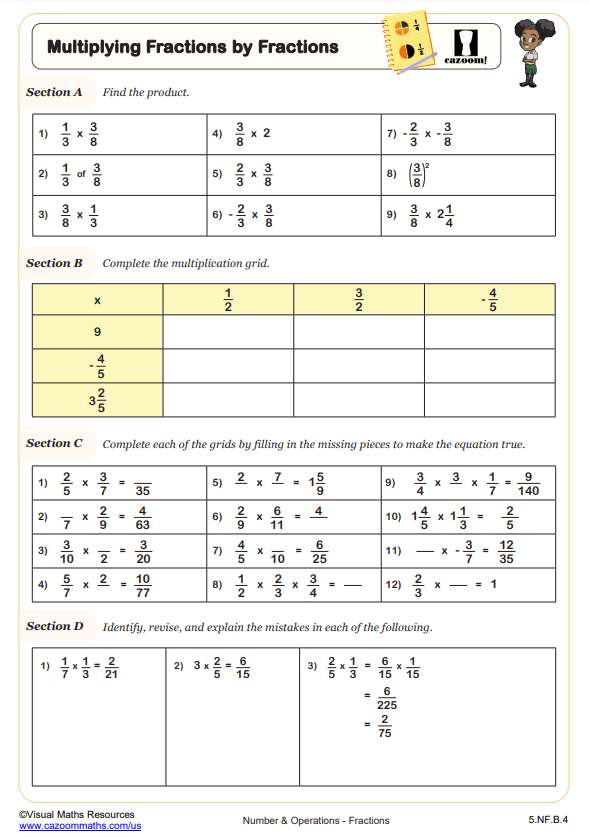 Preview of Multiplying Fractions by Fractions