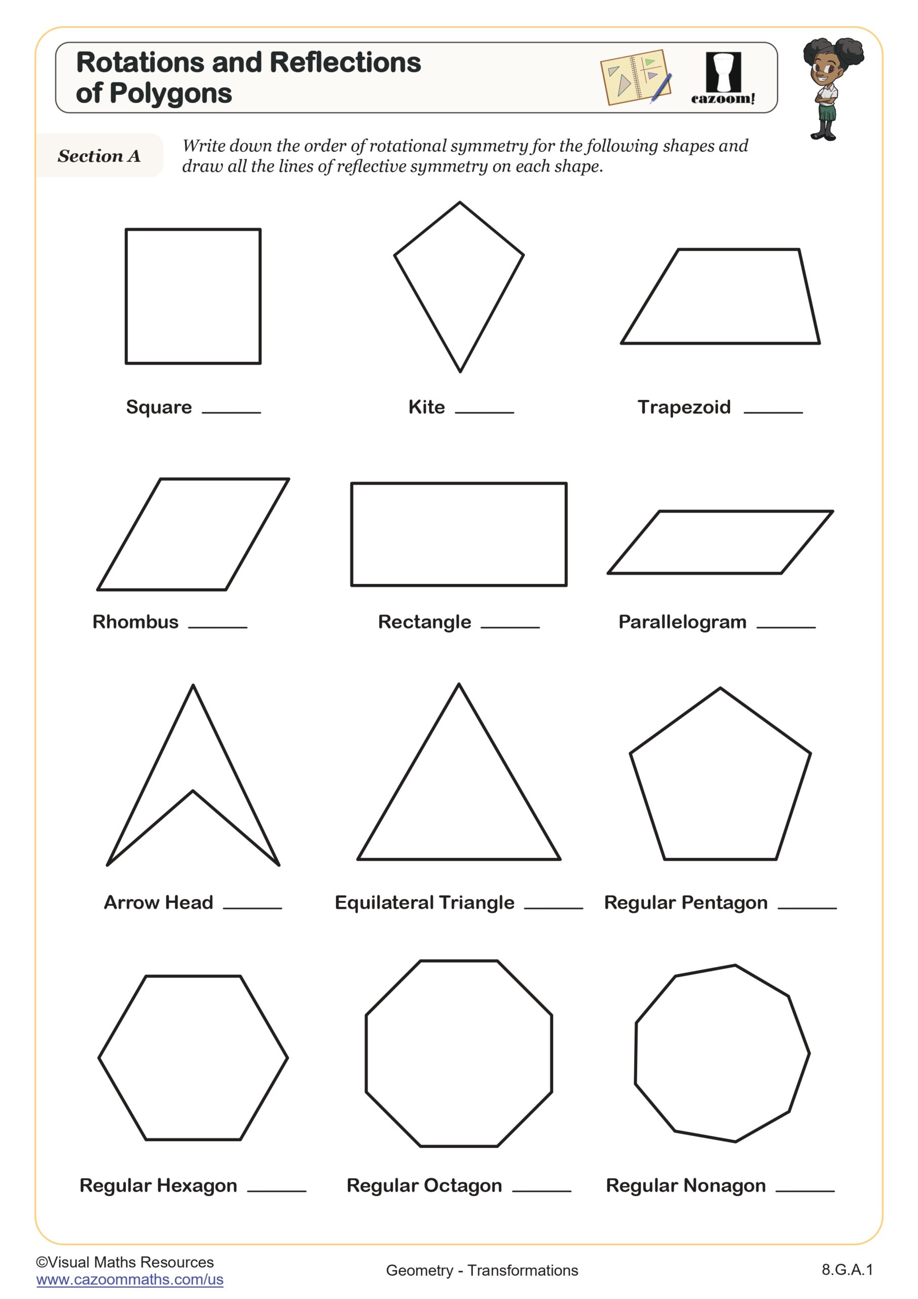 Preview of Rotations and Reflections of Polygons
