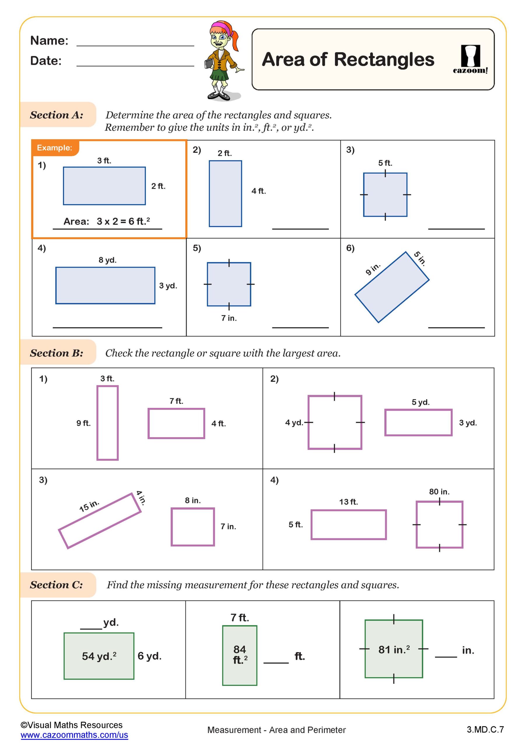 Preview of Area of Rectangles