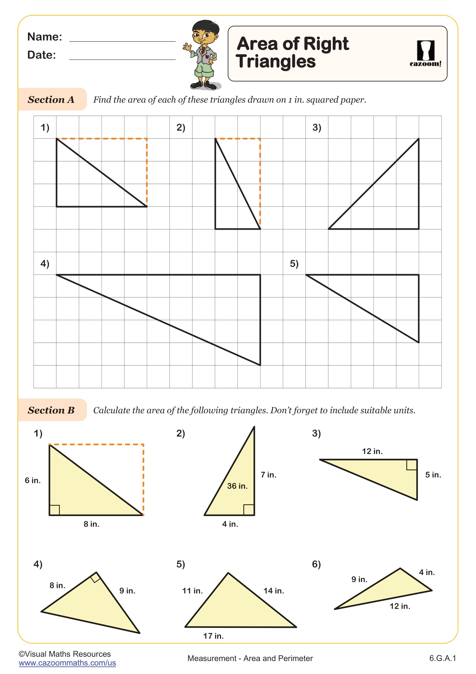 Preview of Area of Right Triangles