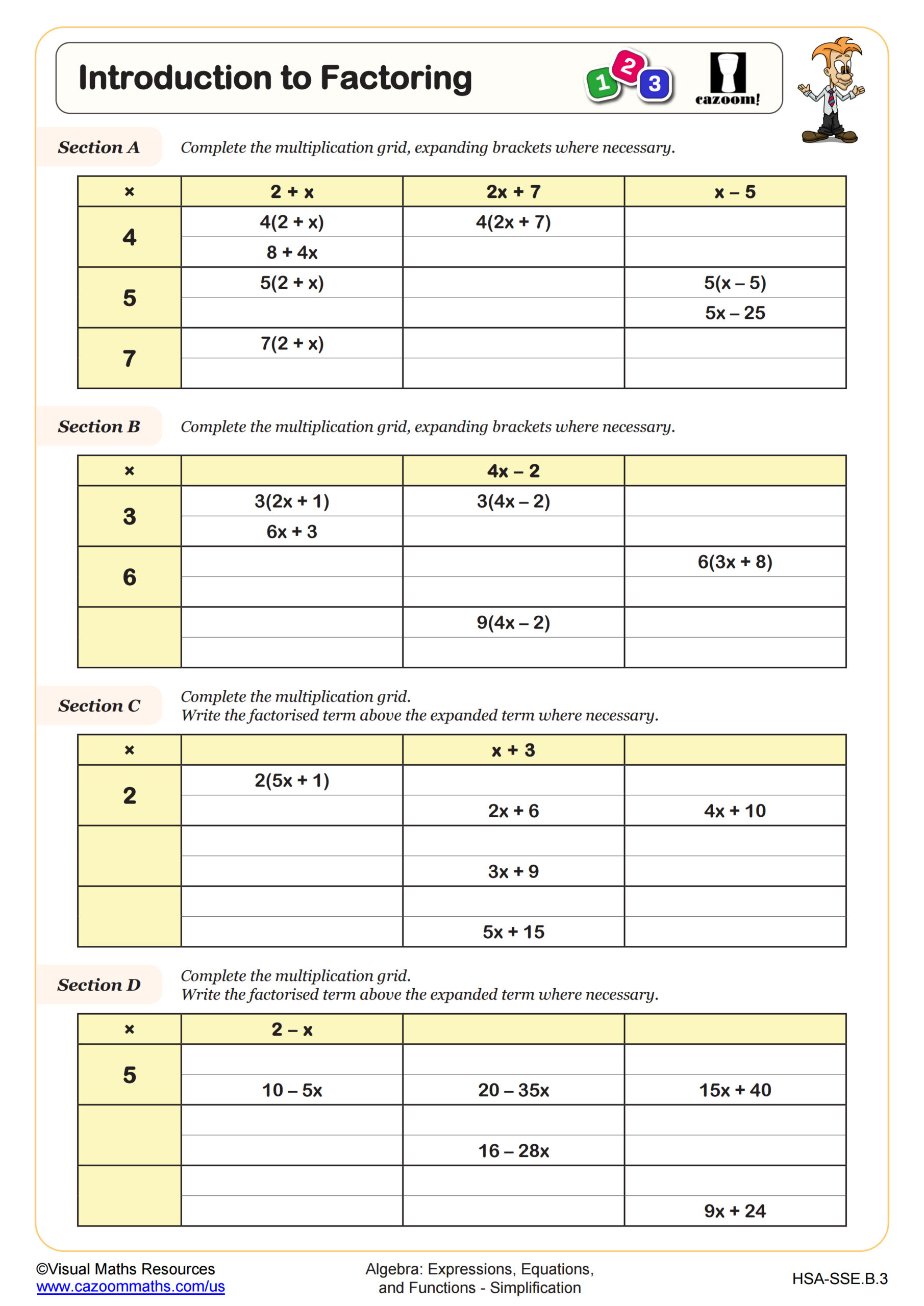 Introduction To Factoring Worksheet Scaled