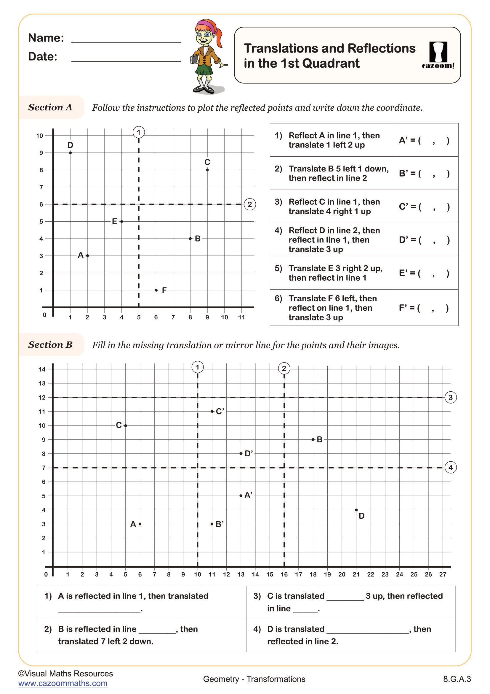 Preview of Translations in the 1st Quadrant (A)