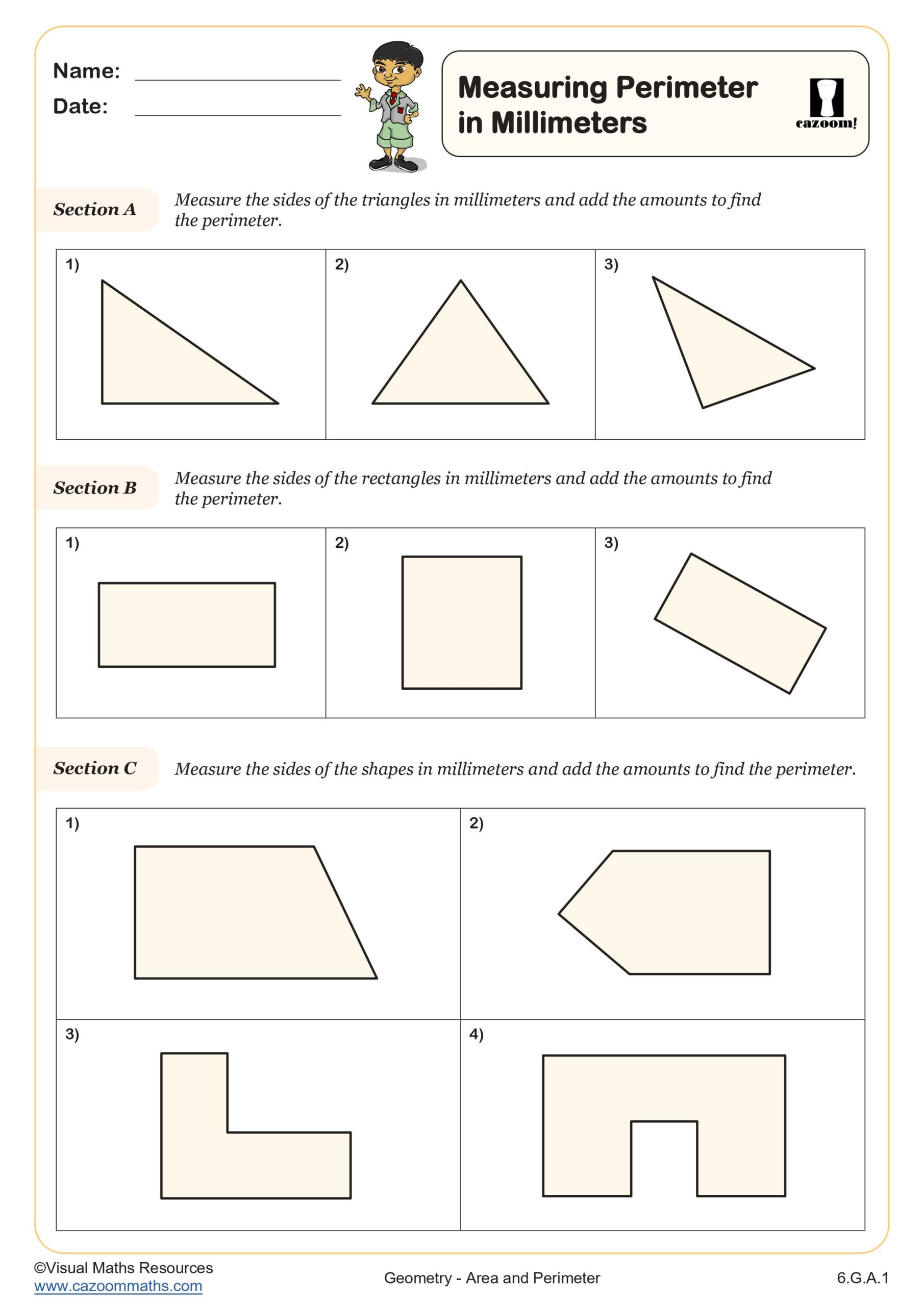 Preview of Measuring Perimeter in Millimeters