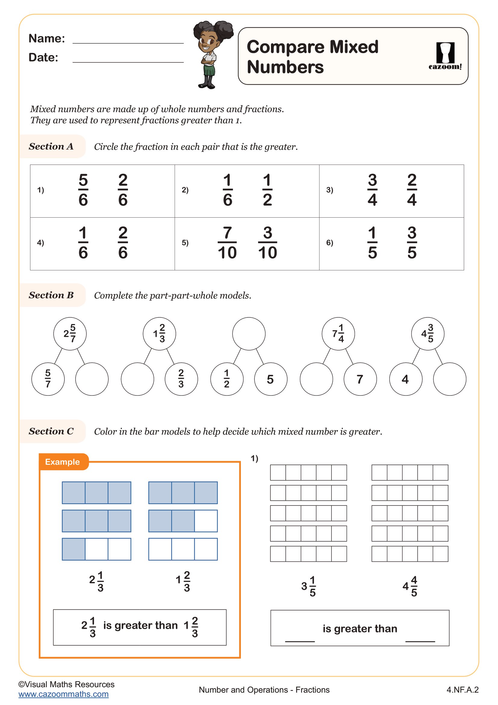 Preview of Compare Mixed numbers