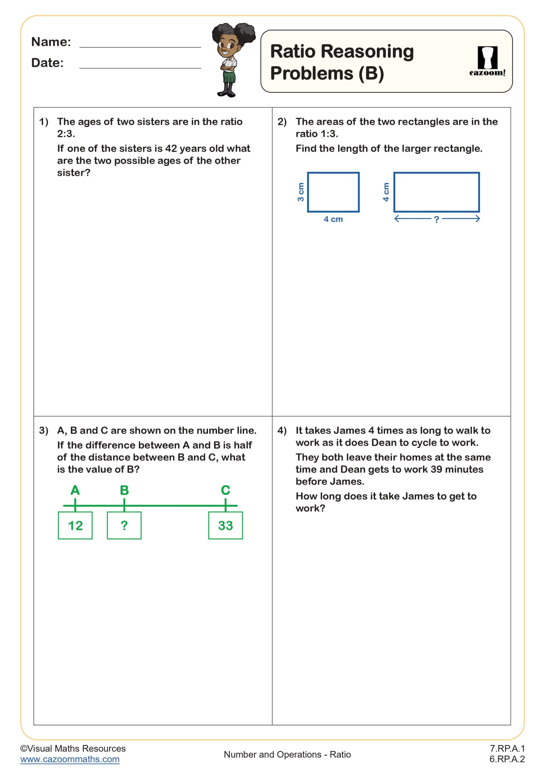 Preview of Ratio Reasoning Problems (B)