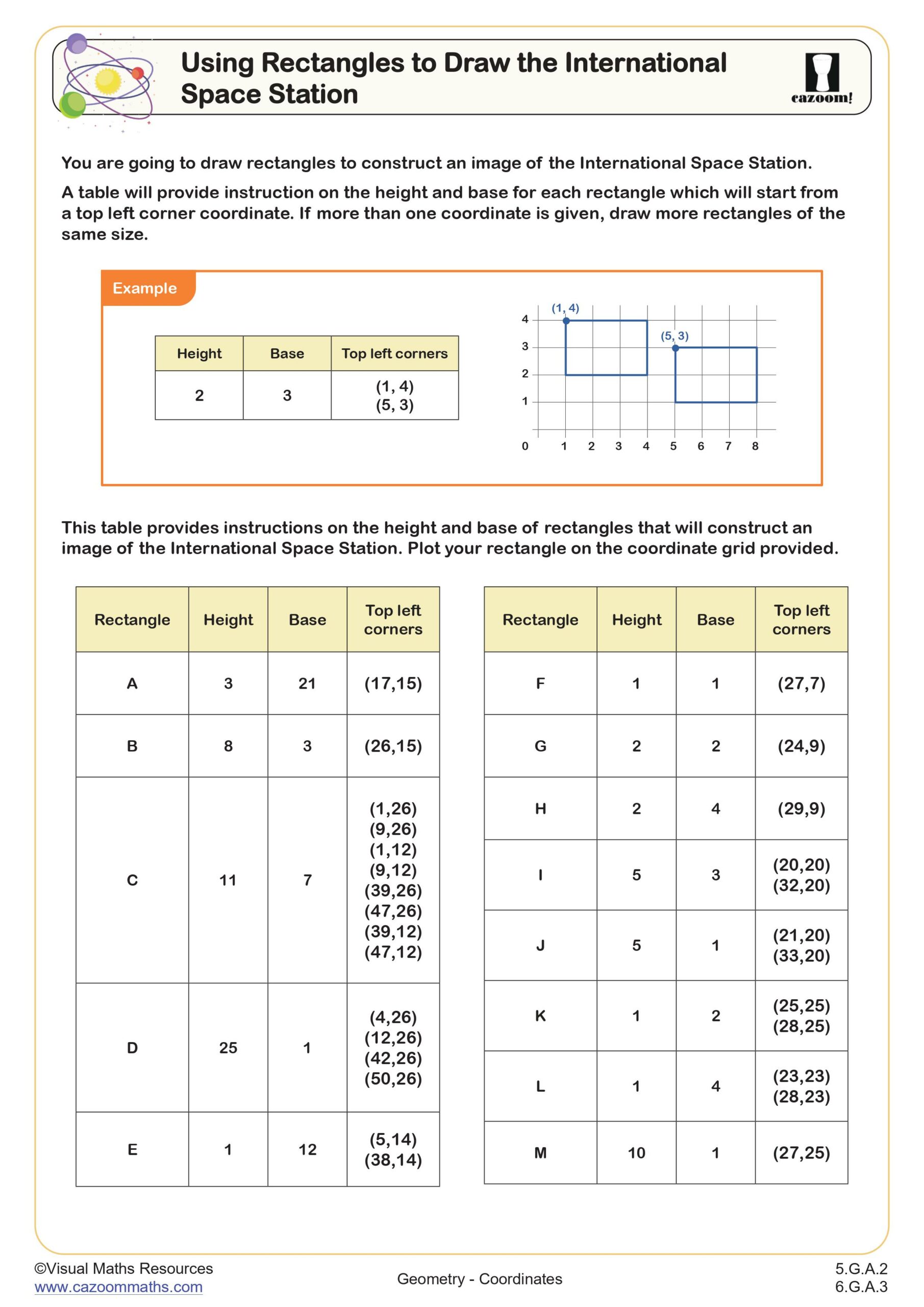 Preview of Using Rectangles to Draw the International Space Station