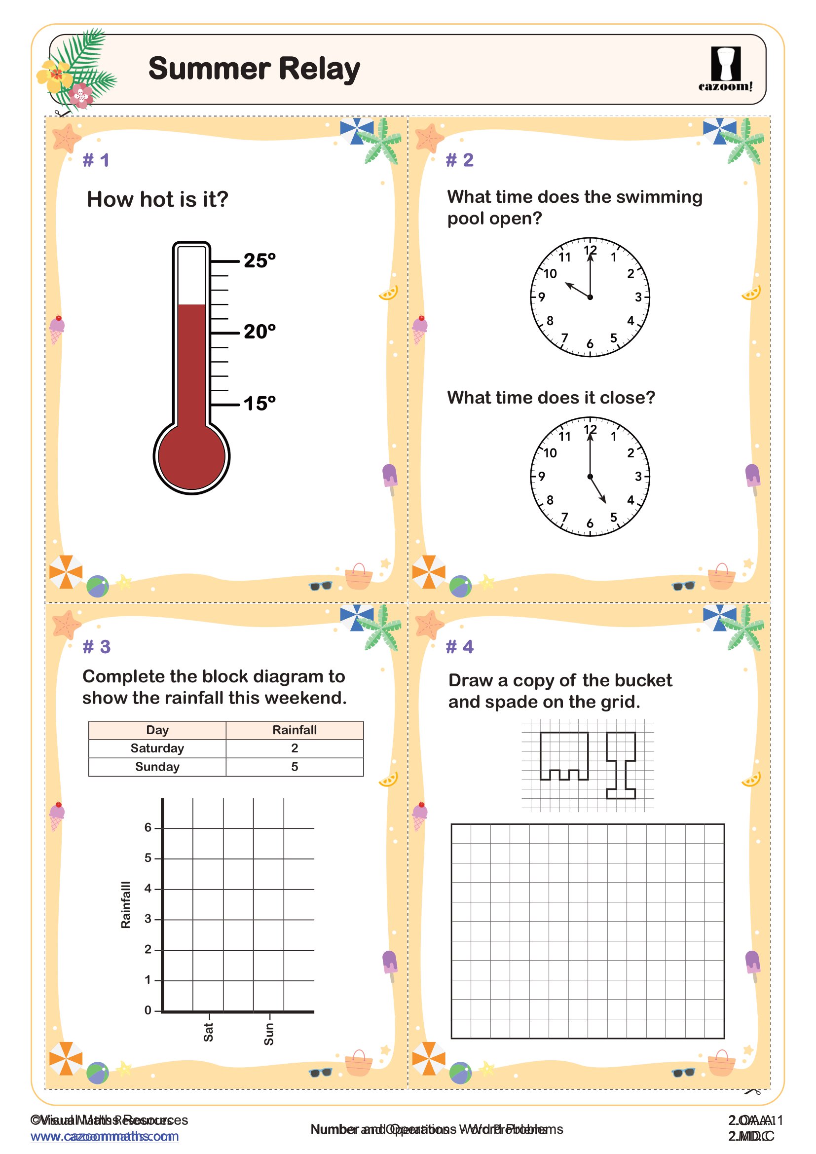 Preview of Summer Relay Pack 2nd Grade