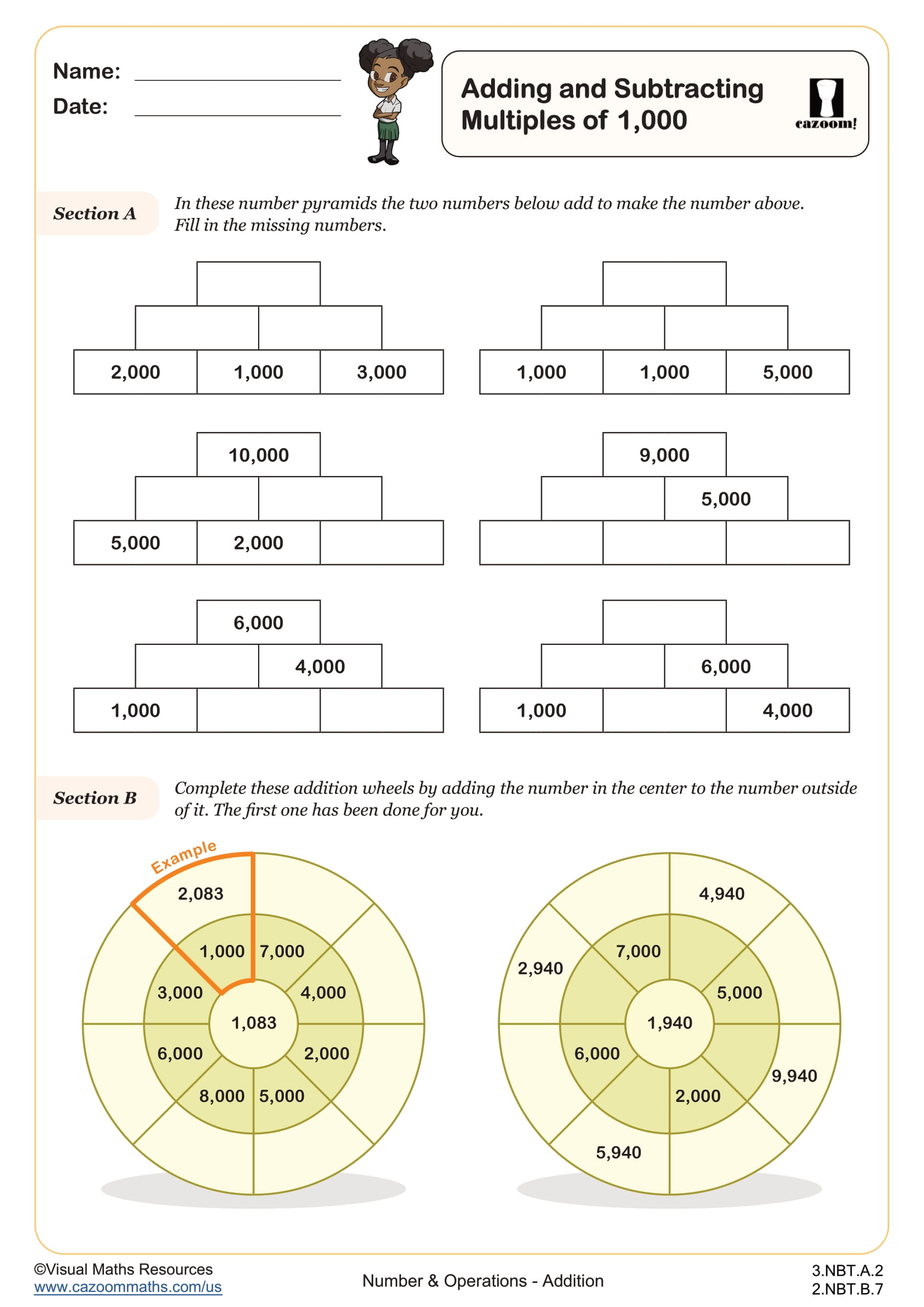 Preview of Adding and Subtracting Multiples of 1,000