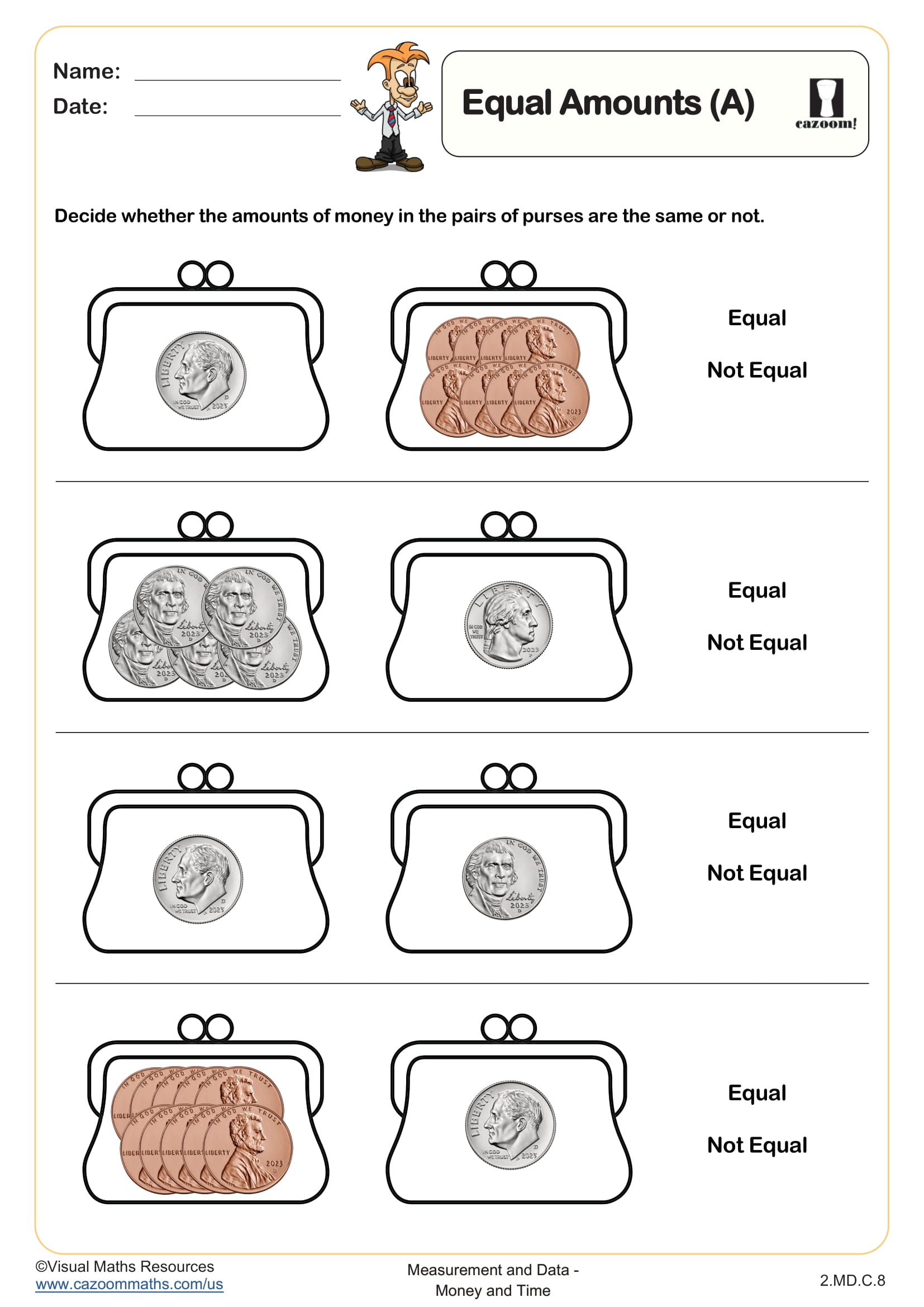 Preview of Equal Amounts (A)