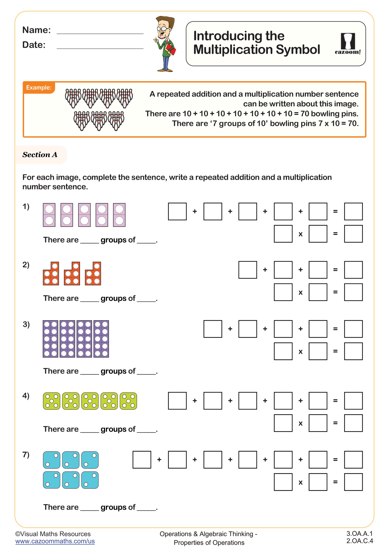 Preview of Introducing the Multiplication Symbol