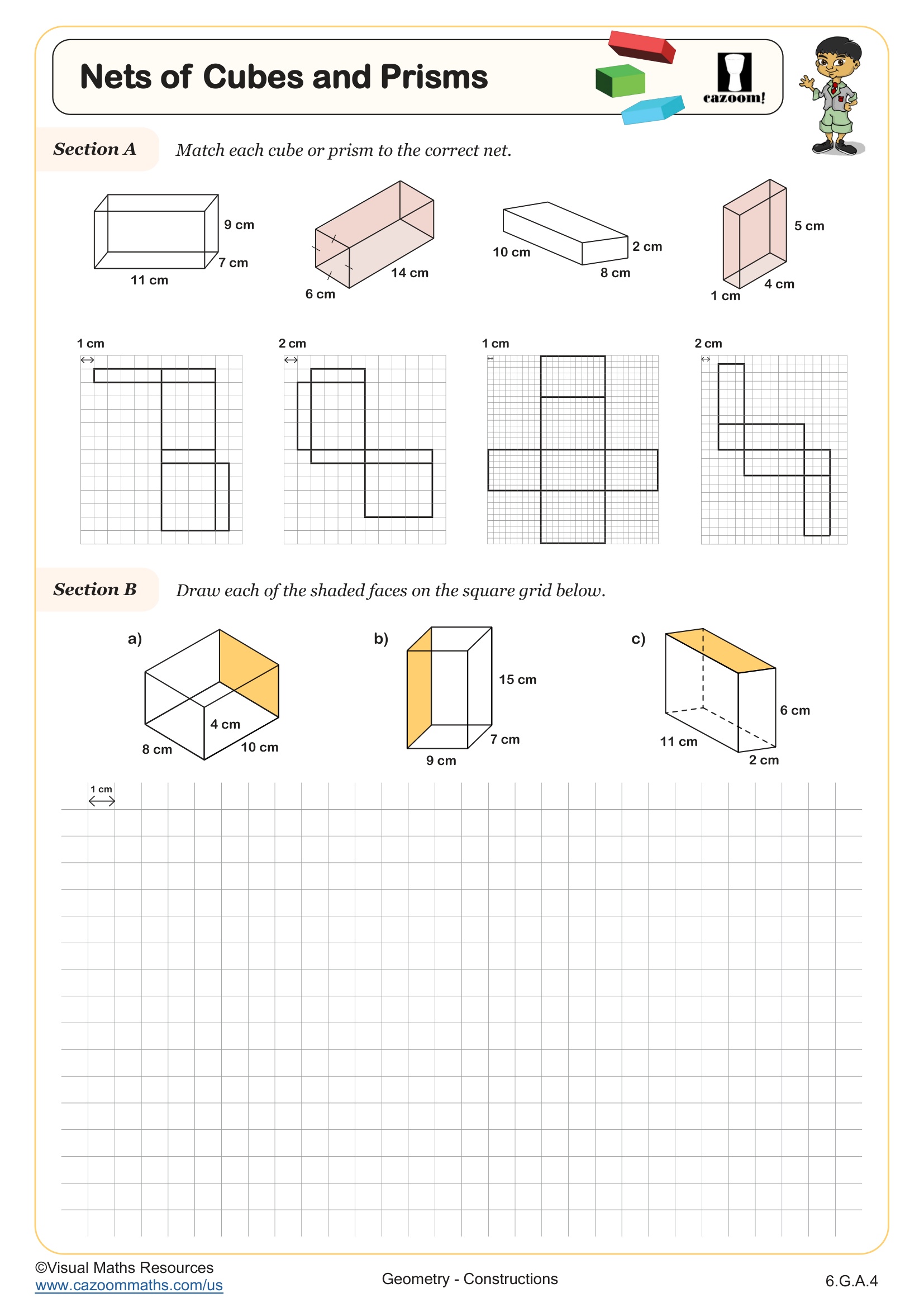 Preview of Nets of Cubes and Prisms