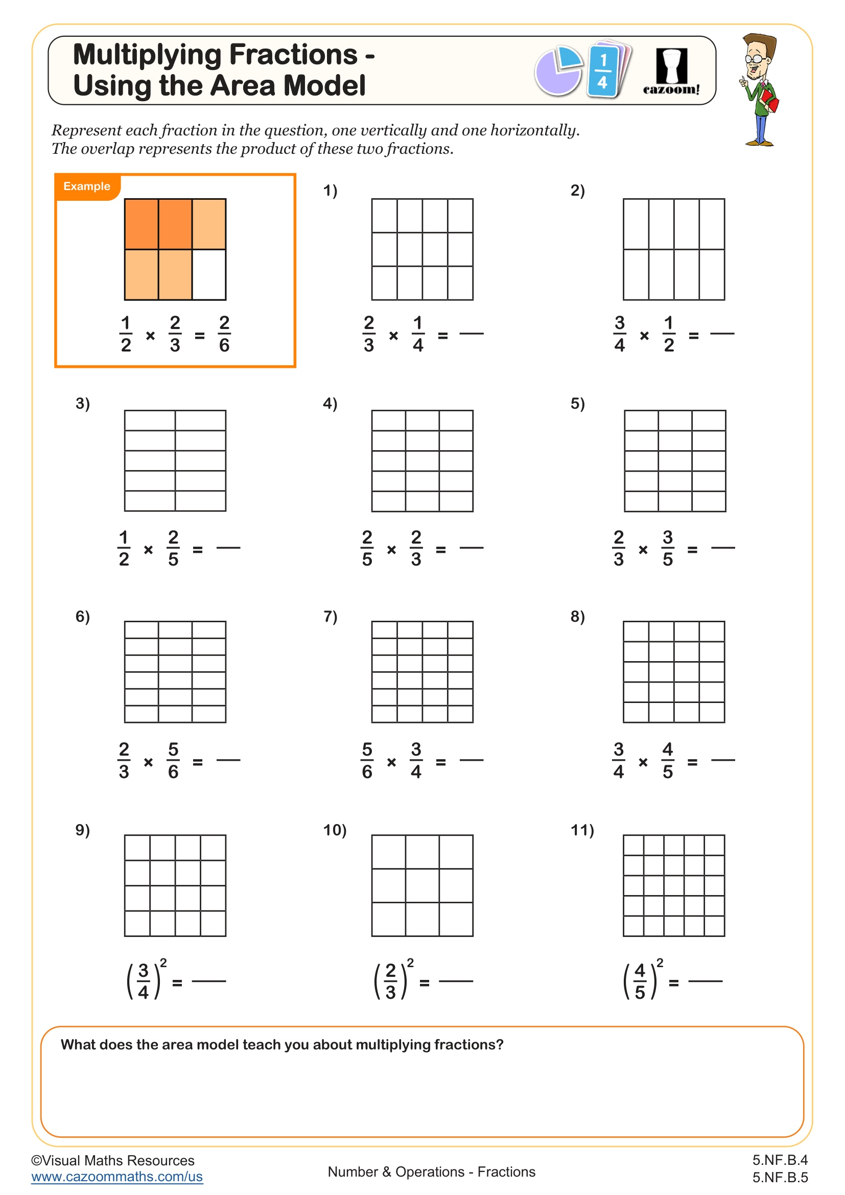 Preview of Multiplying Fractions - Using the Area Model