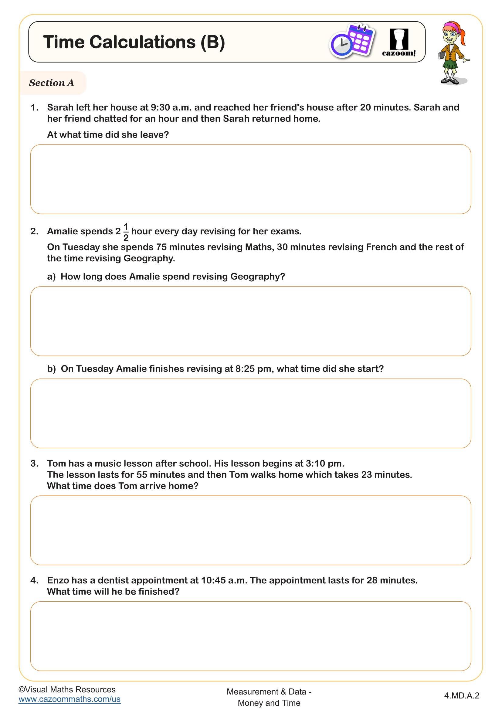 Preview of Time Calculations (B)