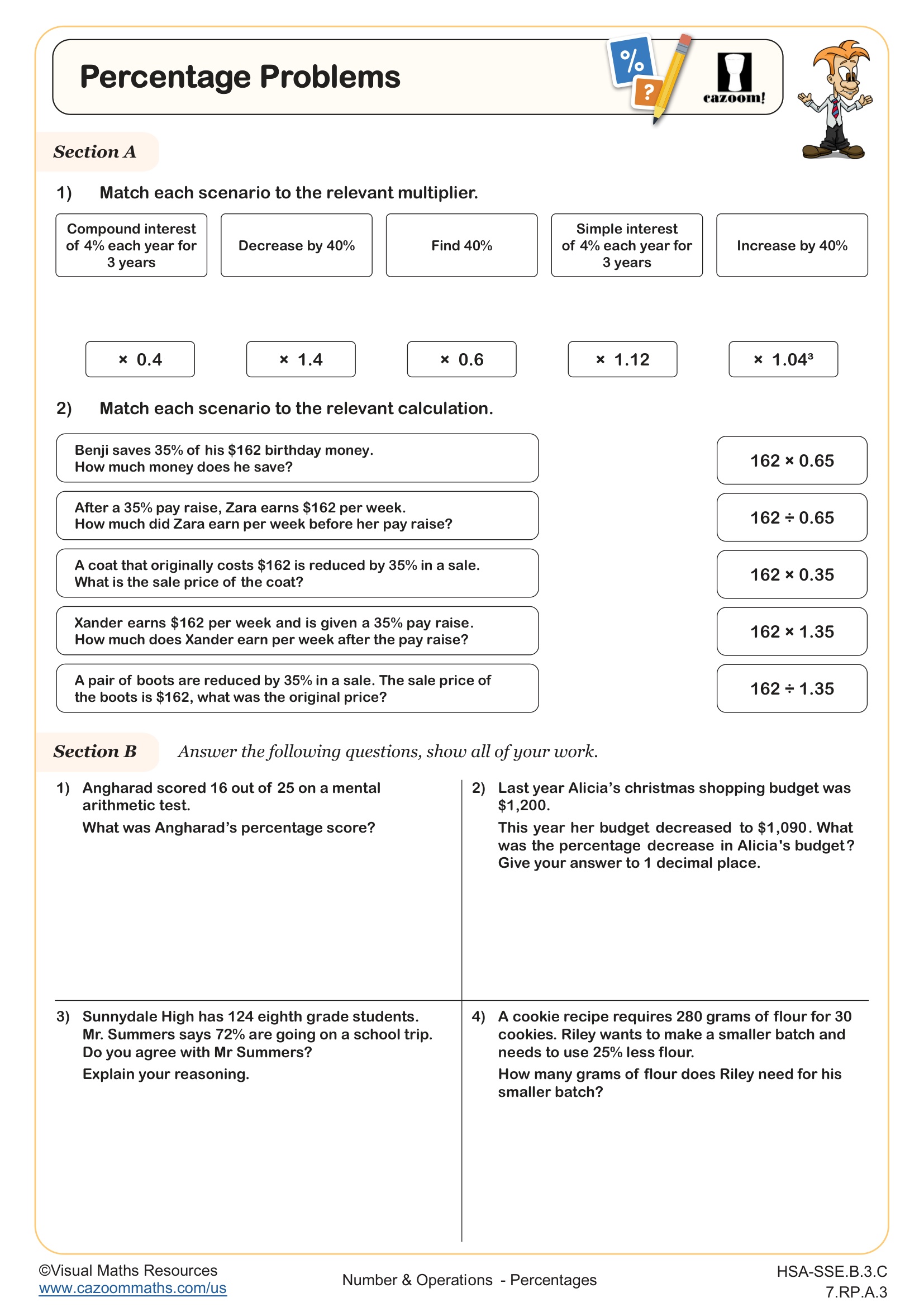 Preview of Percentage Problems